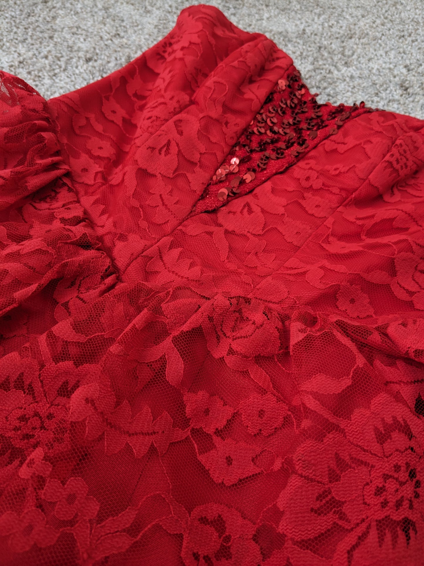 1980s sequin lace cocktail dress