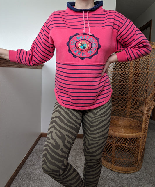 1990s pink striped sweatshirt sweatshirt Rad Bonnie's Vintage