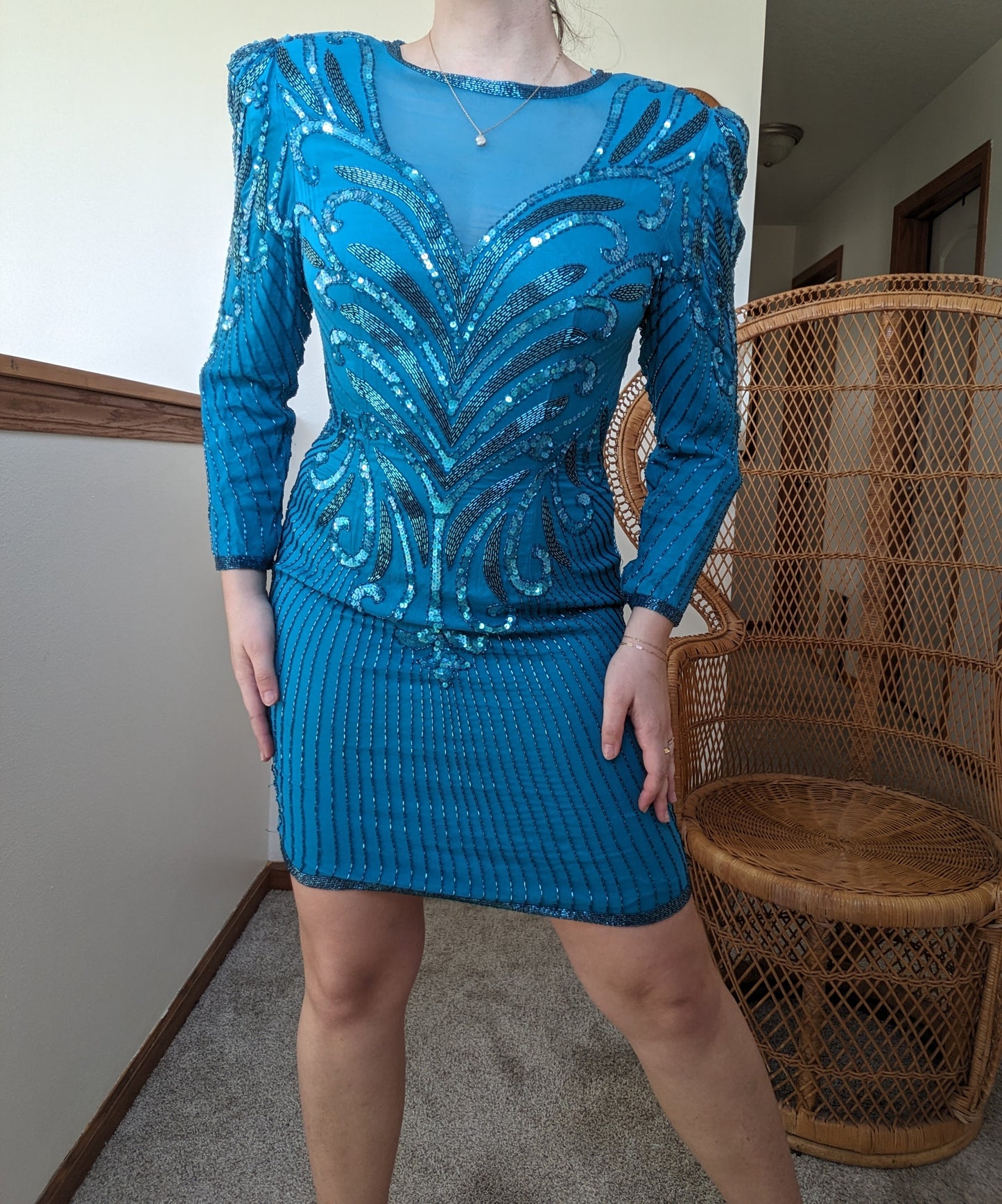 1980s sequin cocktail dress