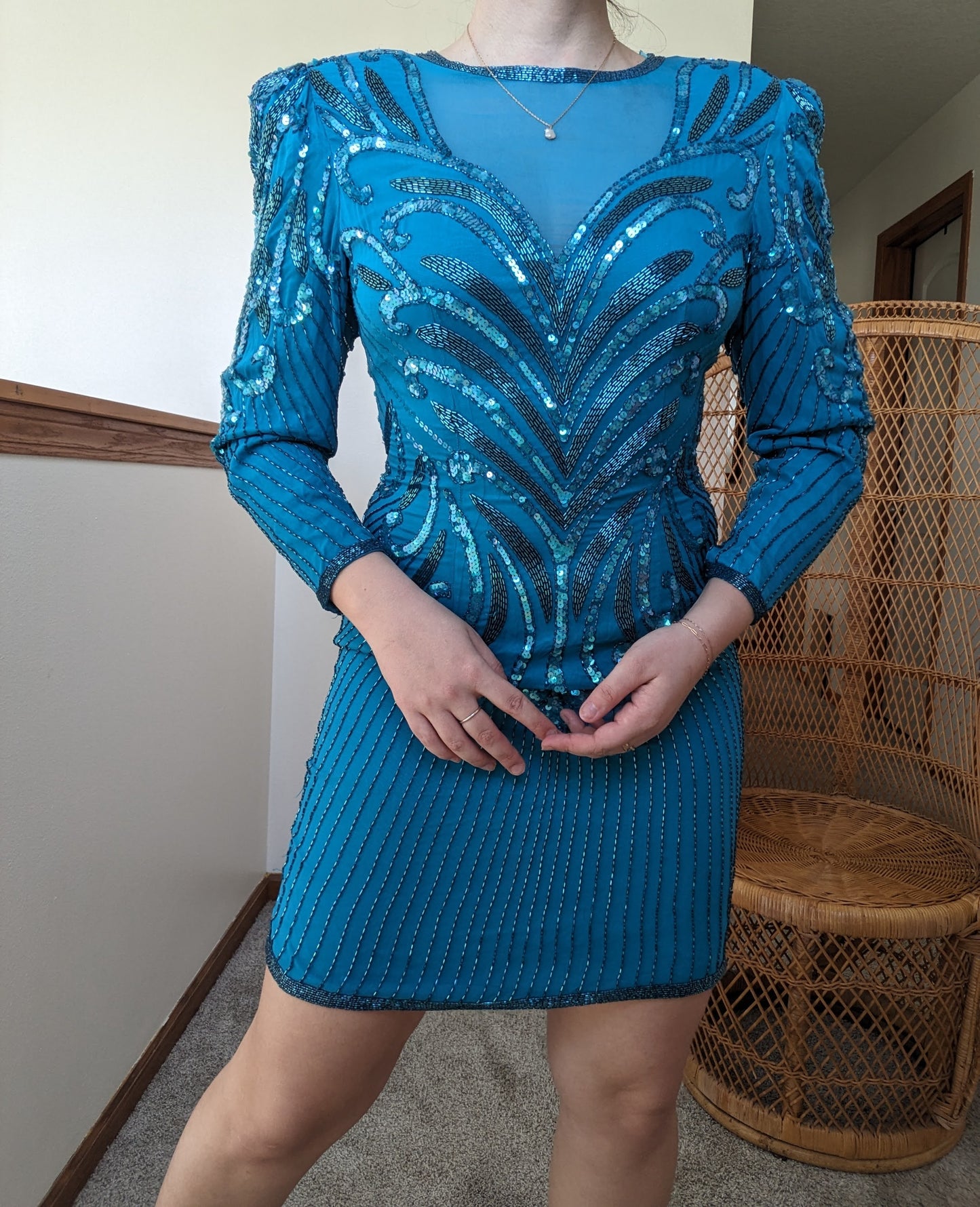 1980s sequin cocktail dress