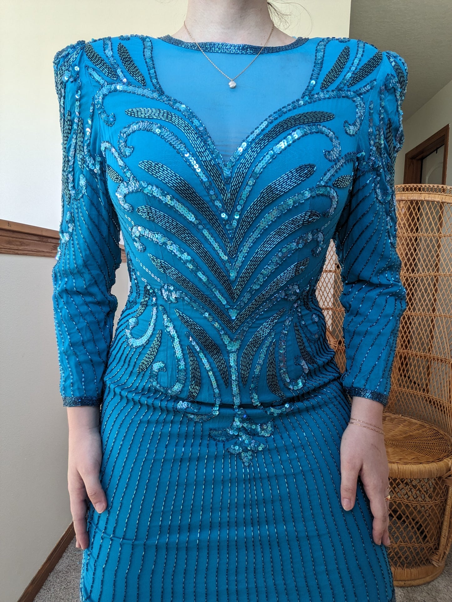 1980s sequin cocktail dress