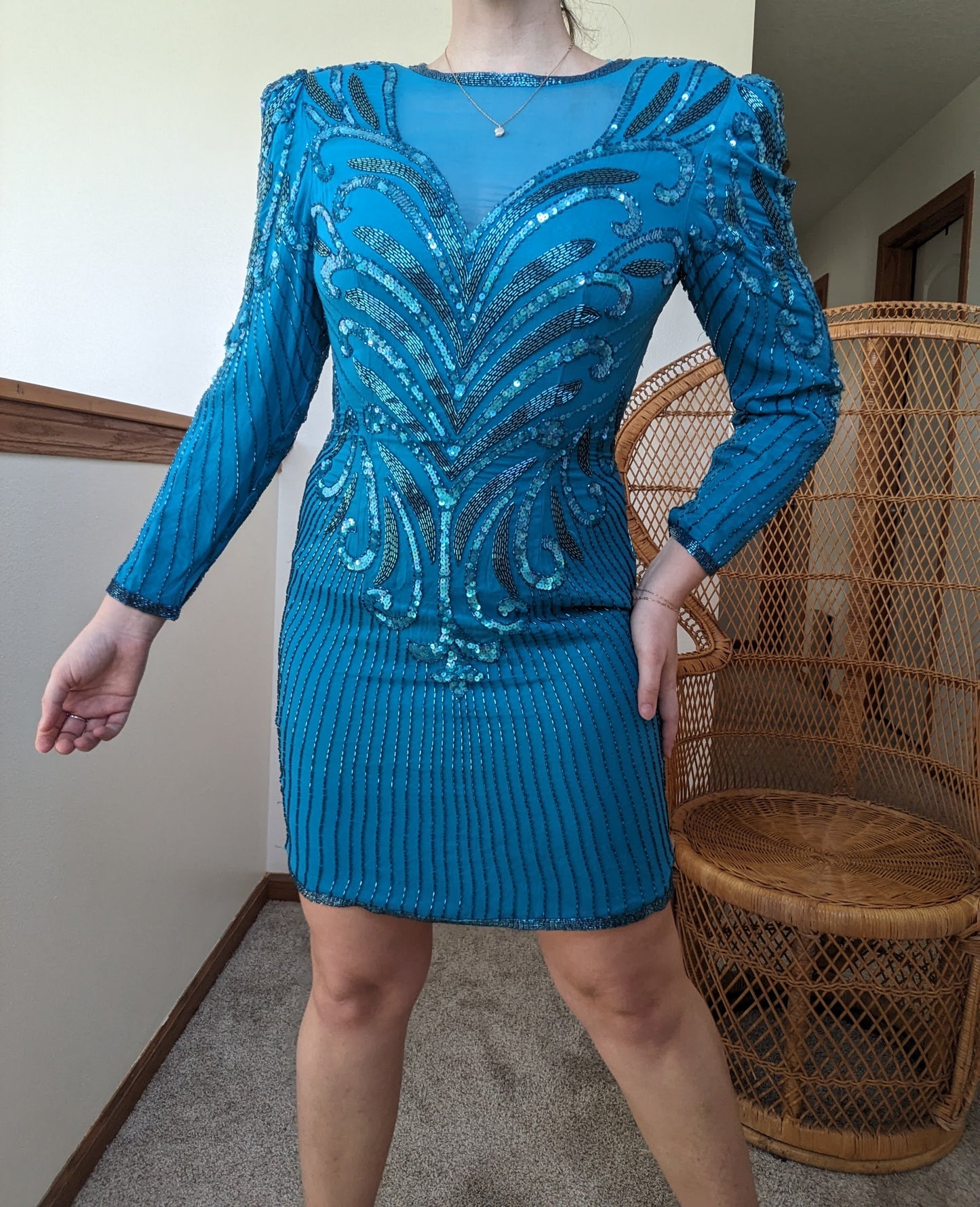 1980s sequin cocktail dress