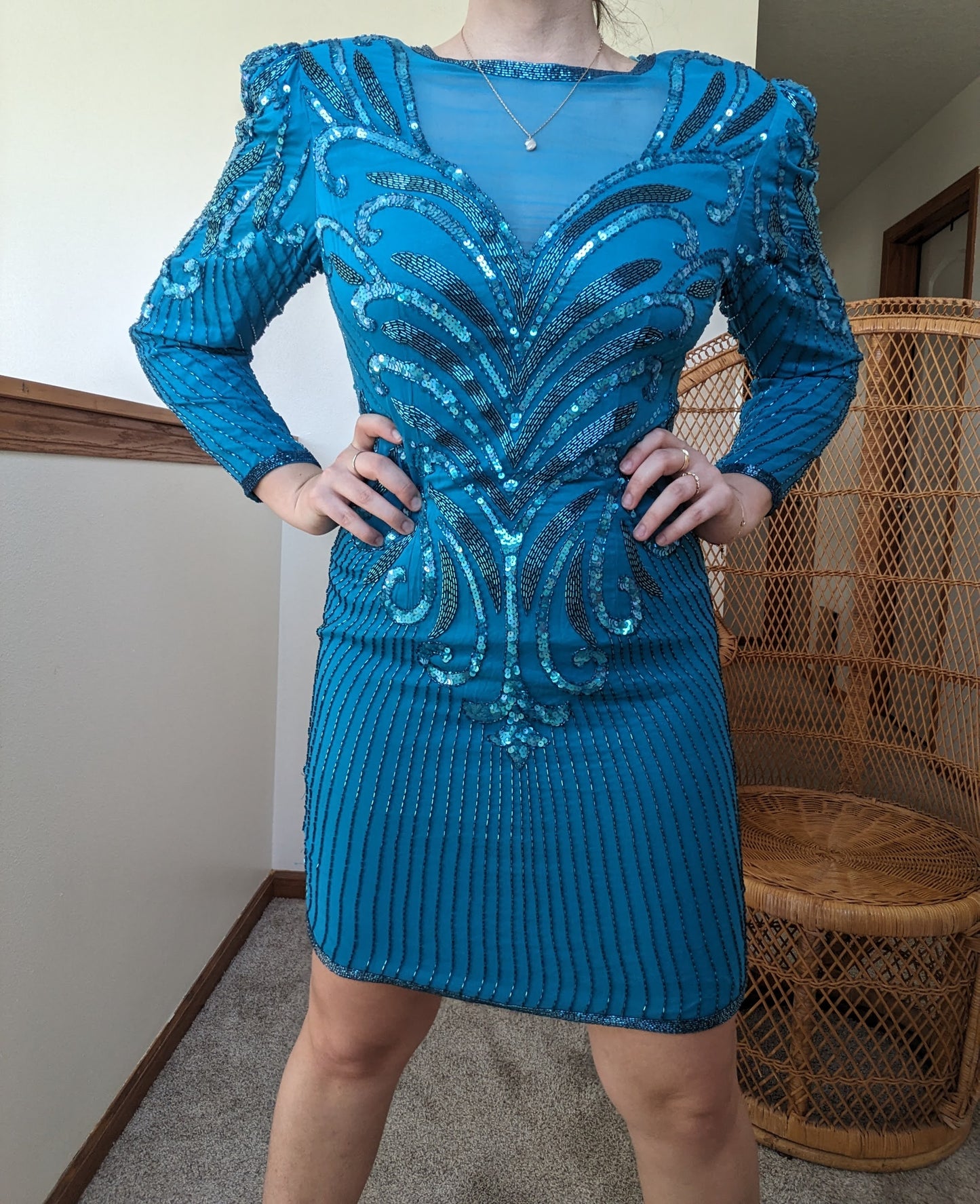 1980s sequin cocktail dress