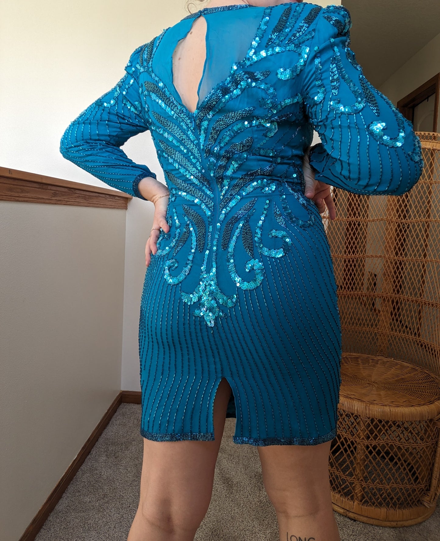 1980s sequin cocktail dress