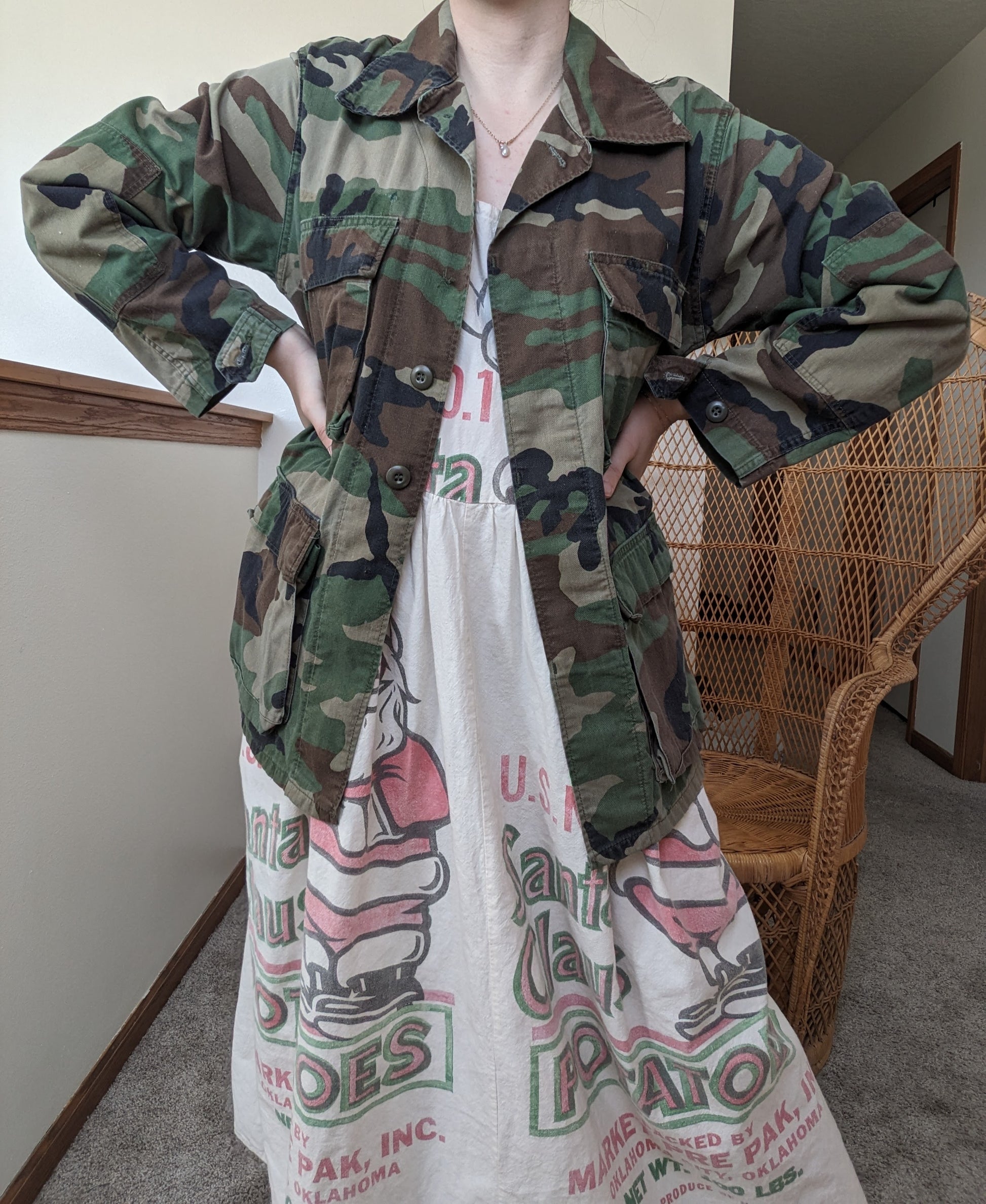1990s BDU Army blouse Top Rad Bonnie's Vintage