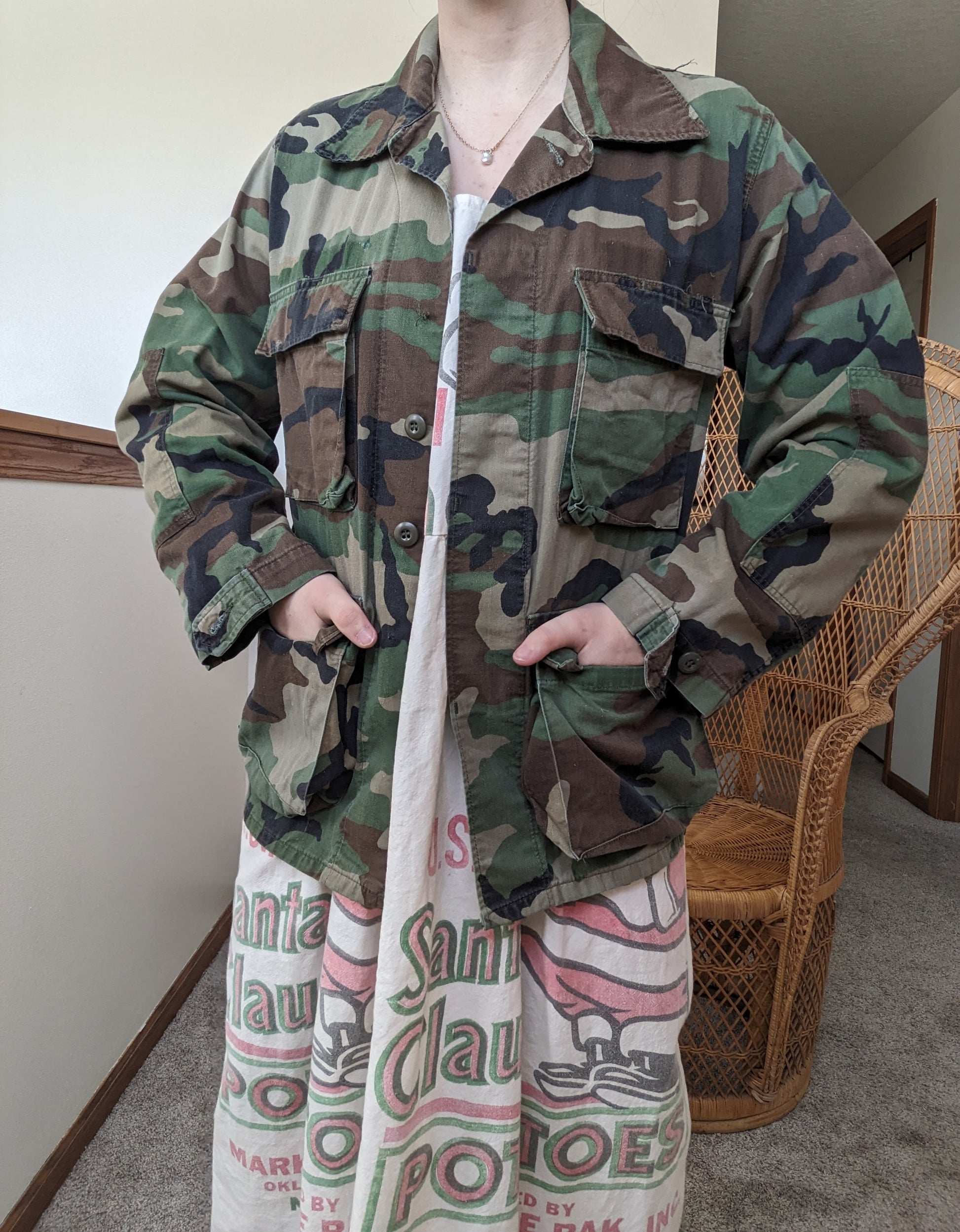 1990s BDU Army blouse Top Rad Bonnie's Vintage