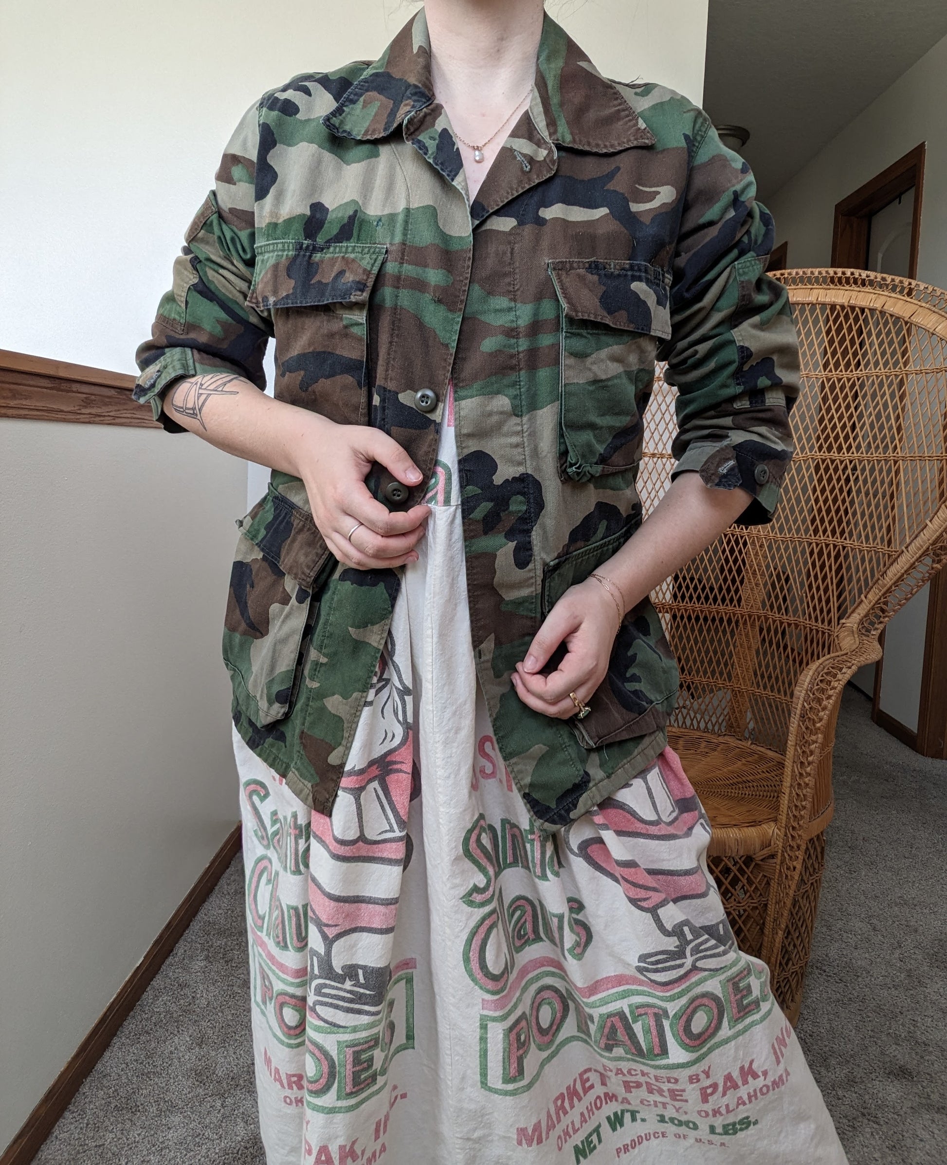 1990s BDU Army blouse Top Rad Bonnie's Vintage