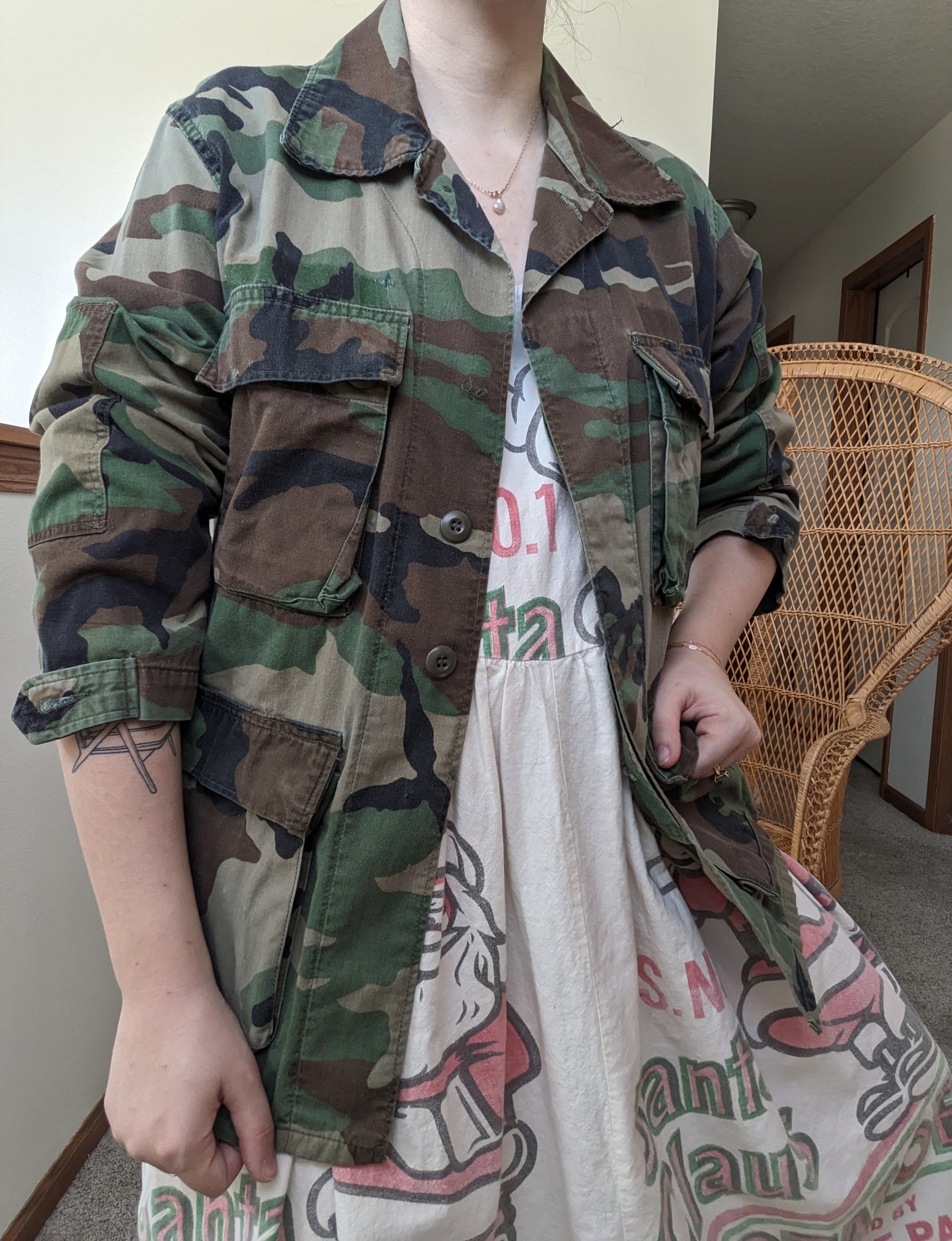 1990s BDU Army blouse Top Rad Bonnie's Vintage