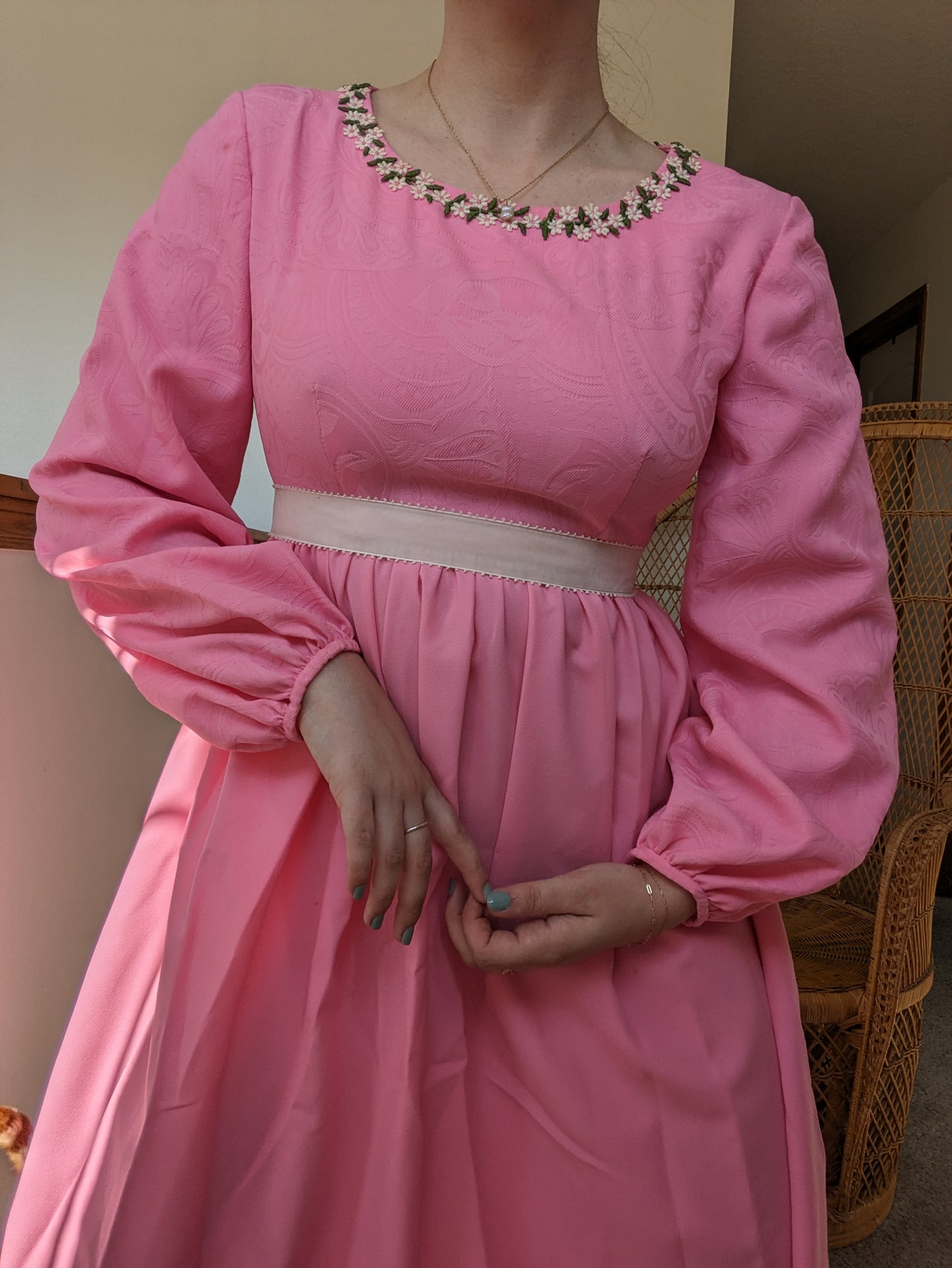 1960s pink floral maxi dress Dress Rad Bonnie's Vintage