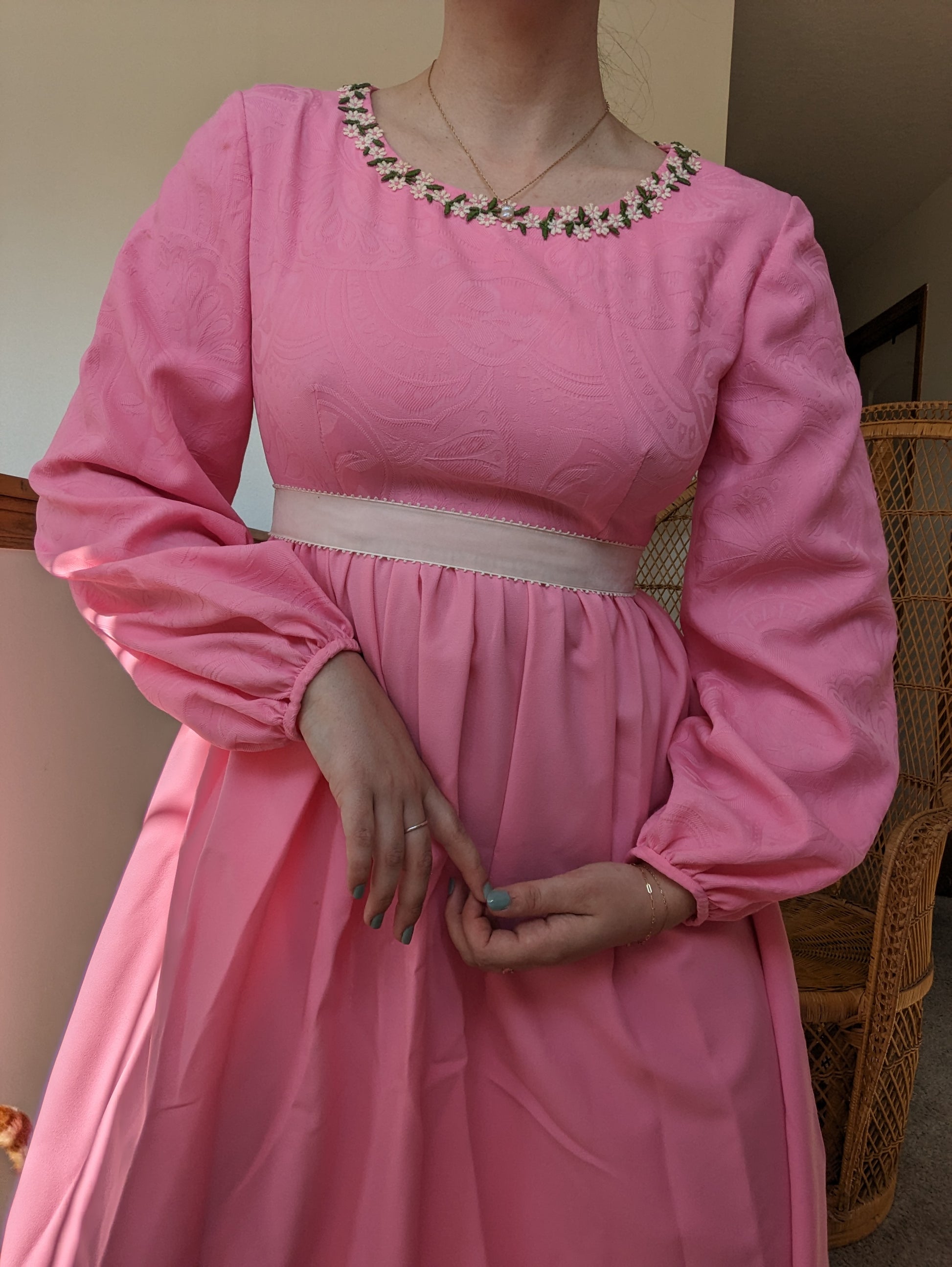 1960s pink floral maxi dress Dress Rad Bonnie's Vintage