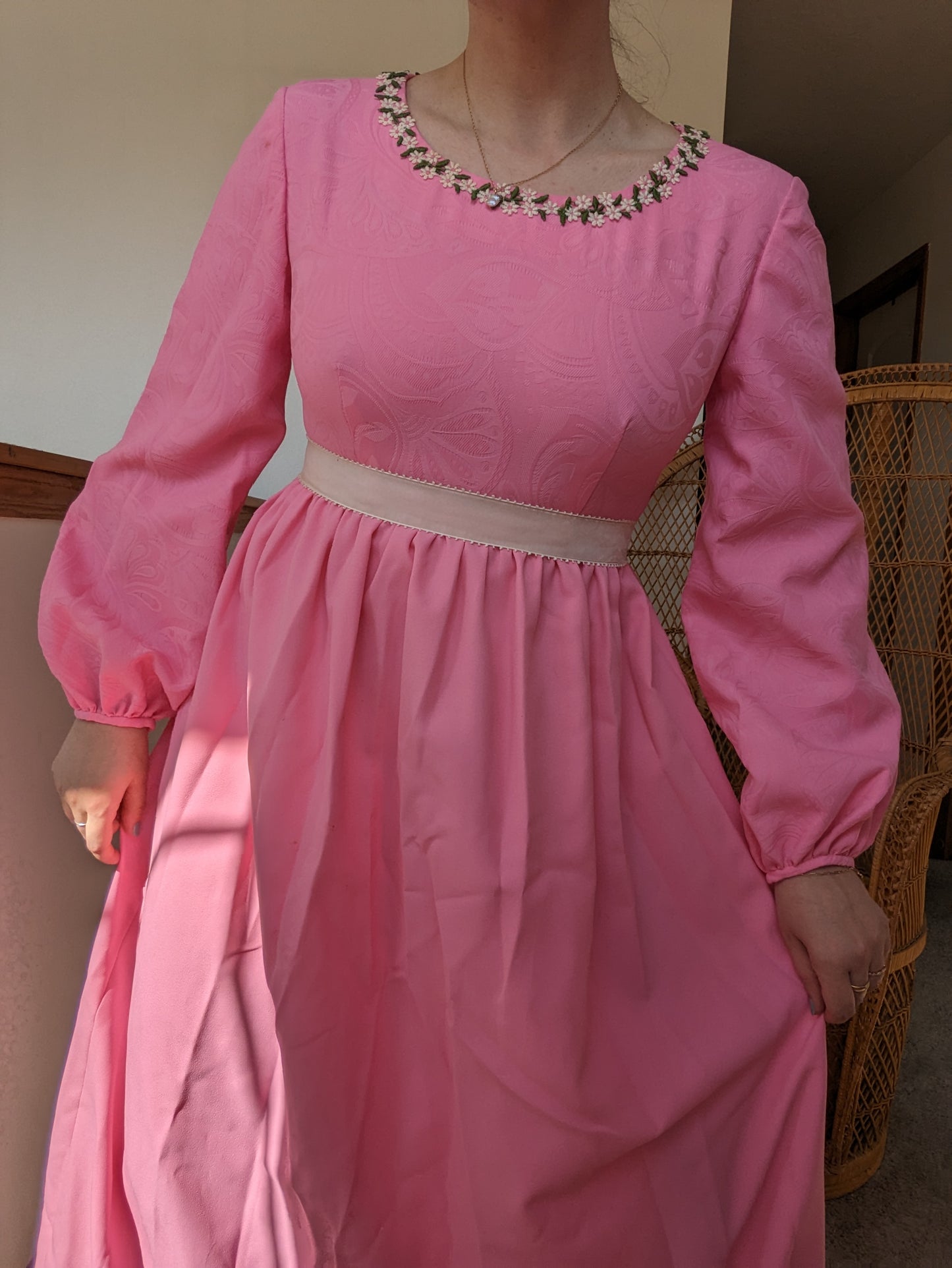 1960s pink floral maxi dress Dress Rad Bonnie's Vintage