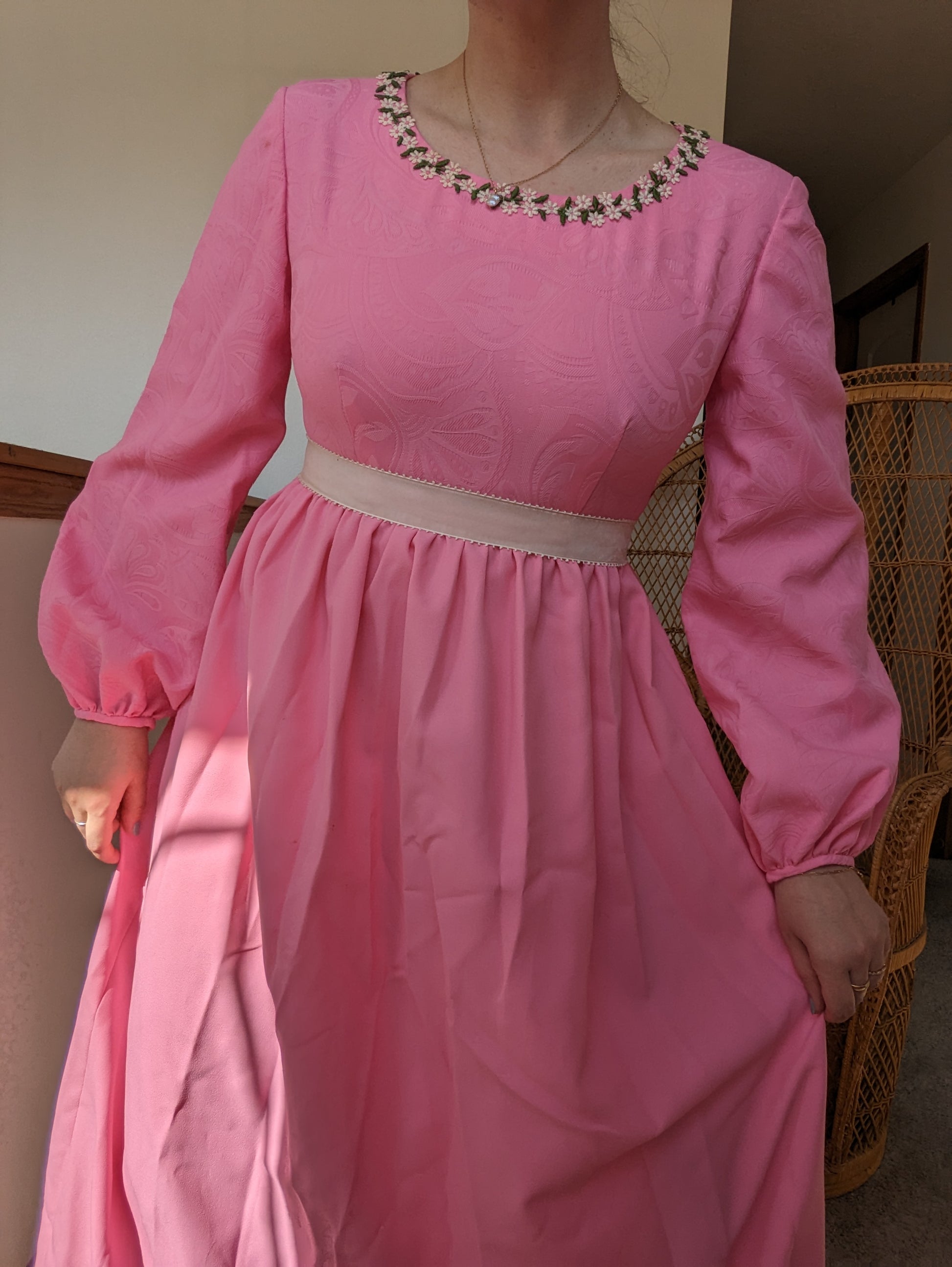 1960s pink floral maxi dress Dress Rad Bonnie's Vintage