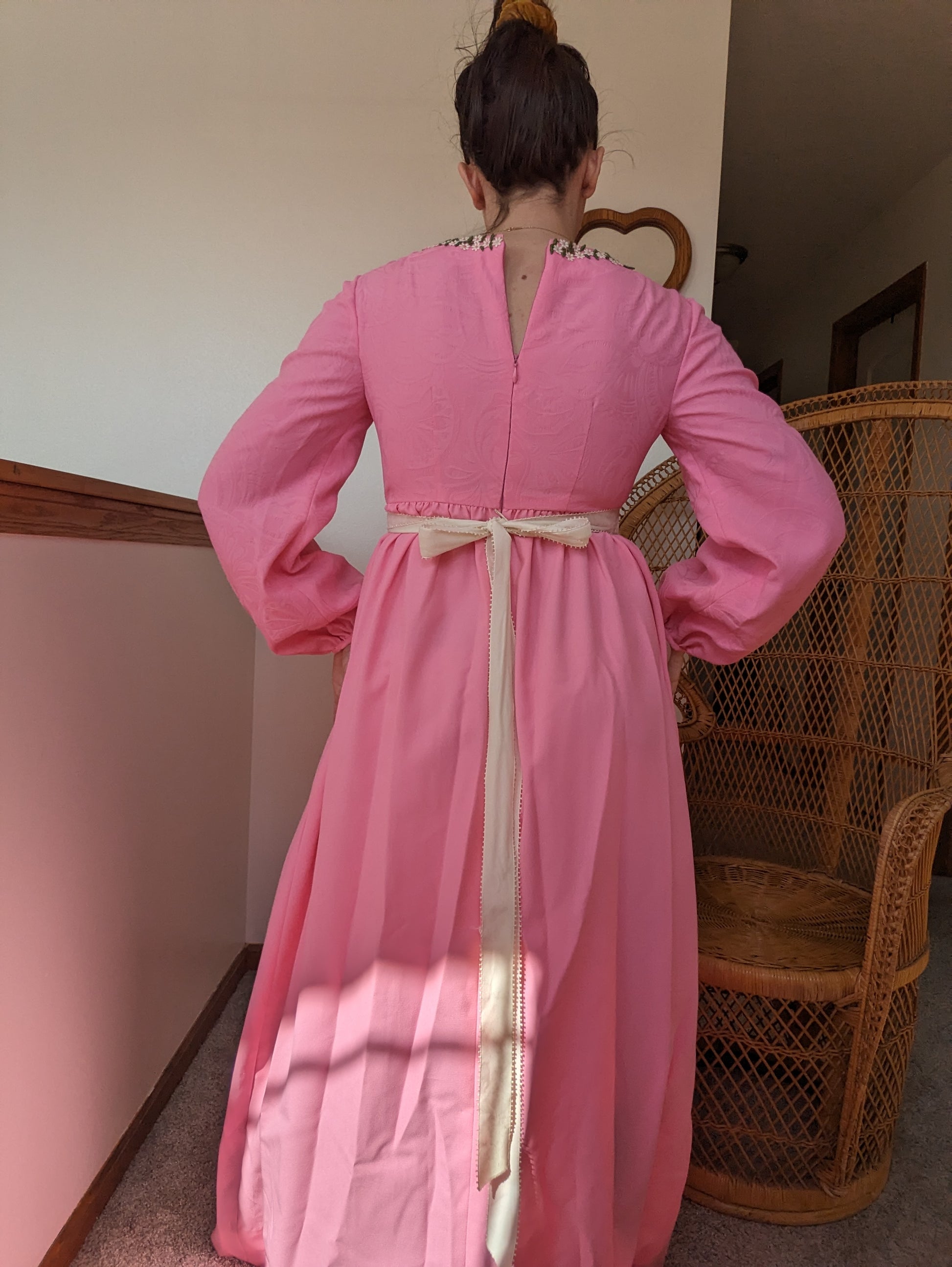1960s pink floral maxi dress Dress Rad Bonnie's Vintage