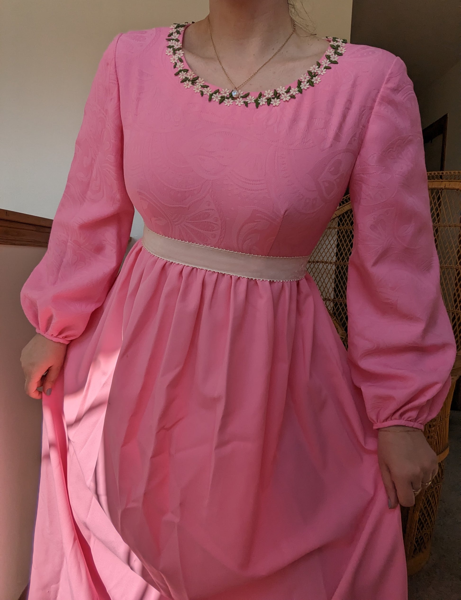 1960s pink floral maxi dress Dress Rad Bonnie's Vintage