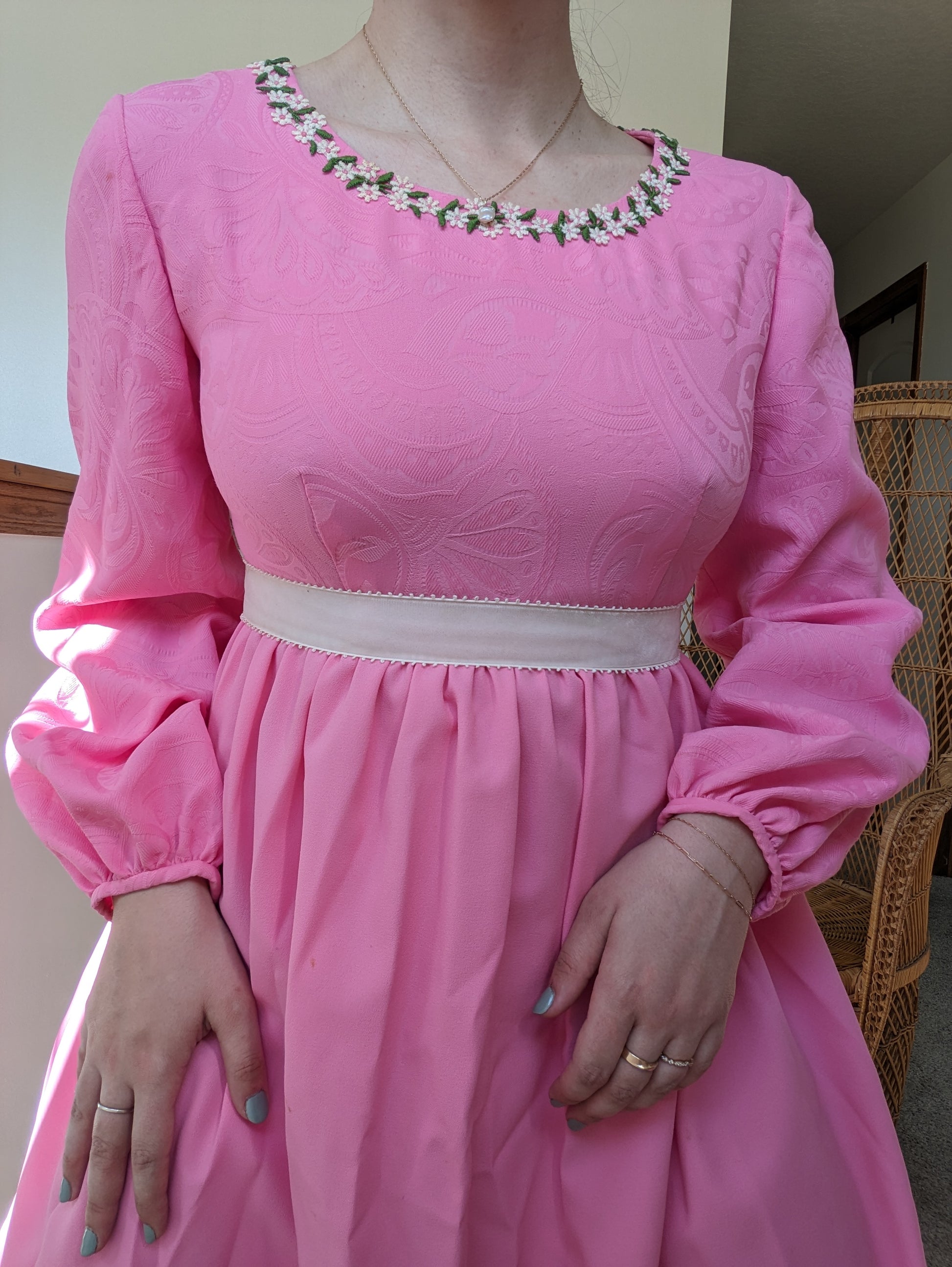 1960s pink floral maxi dress Dress Rad Bonnie's Vintage