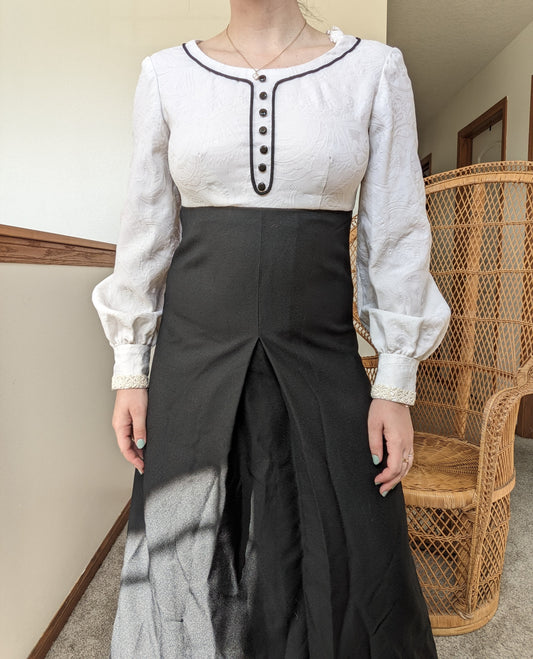 1960s black & white maxi dress Dress Rad Bonnie's Vintage
