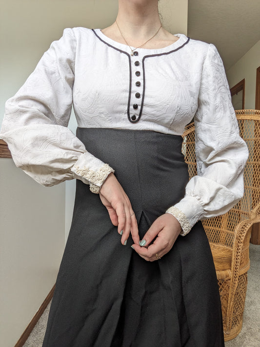 1960s black & white maxi dress Dress Rad Bonnie's Vintage