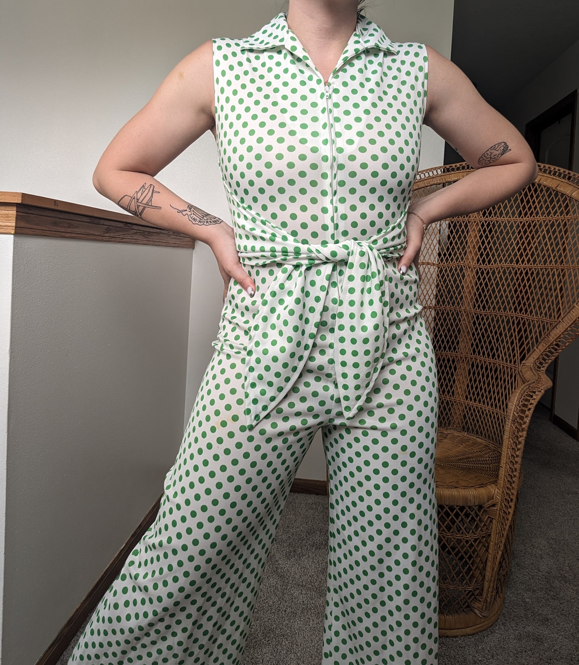 1970s polka dot jumpsuit Jumpsuit Rad Bonnie's Vintage