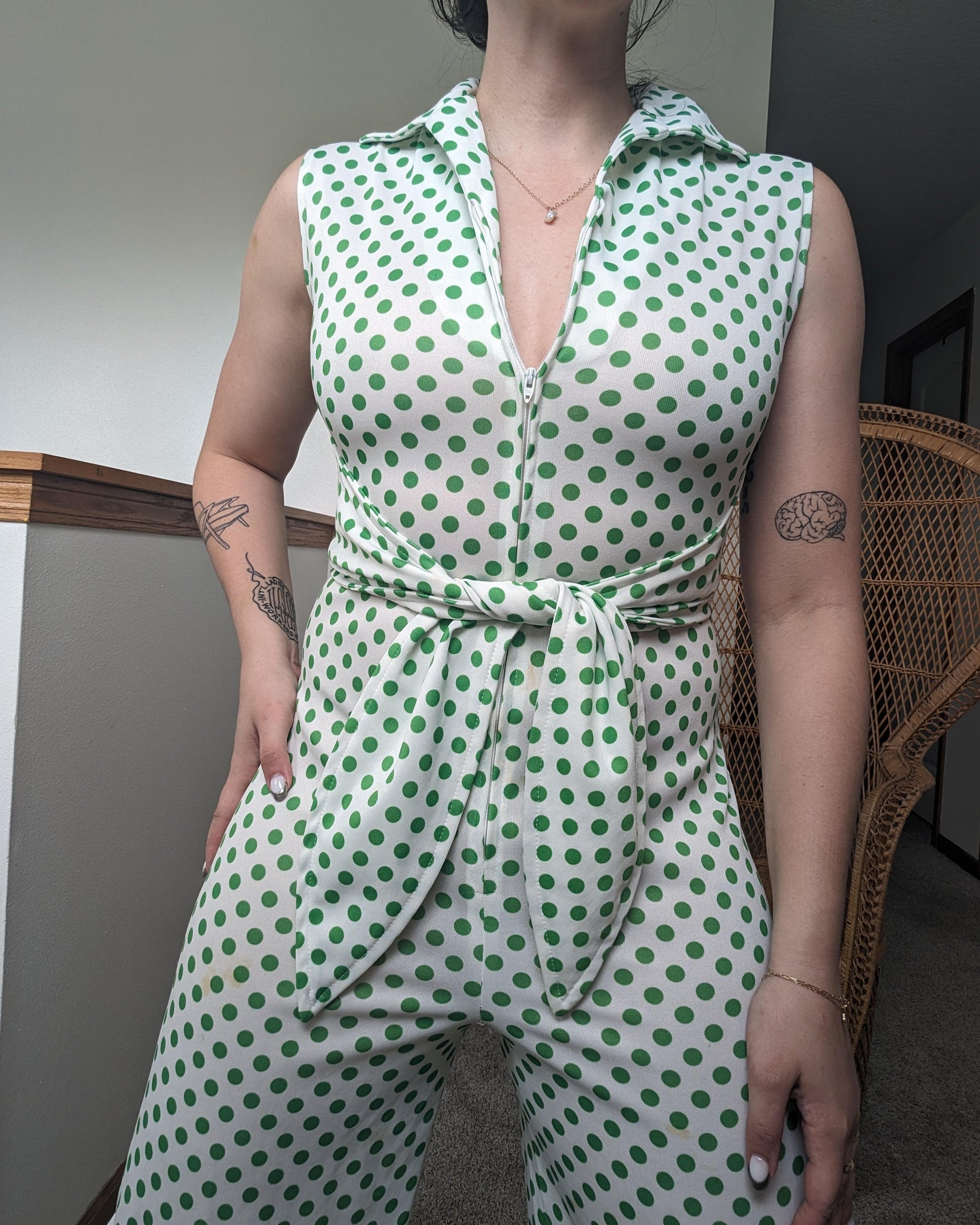 1970s polka dot jumpsuit Jumpsuit Rad Bonnie's Vintage
