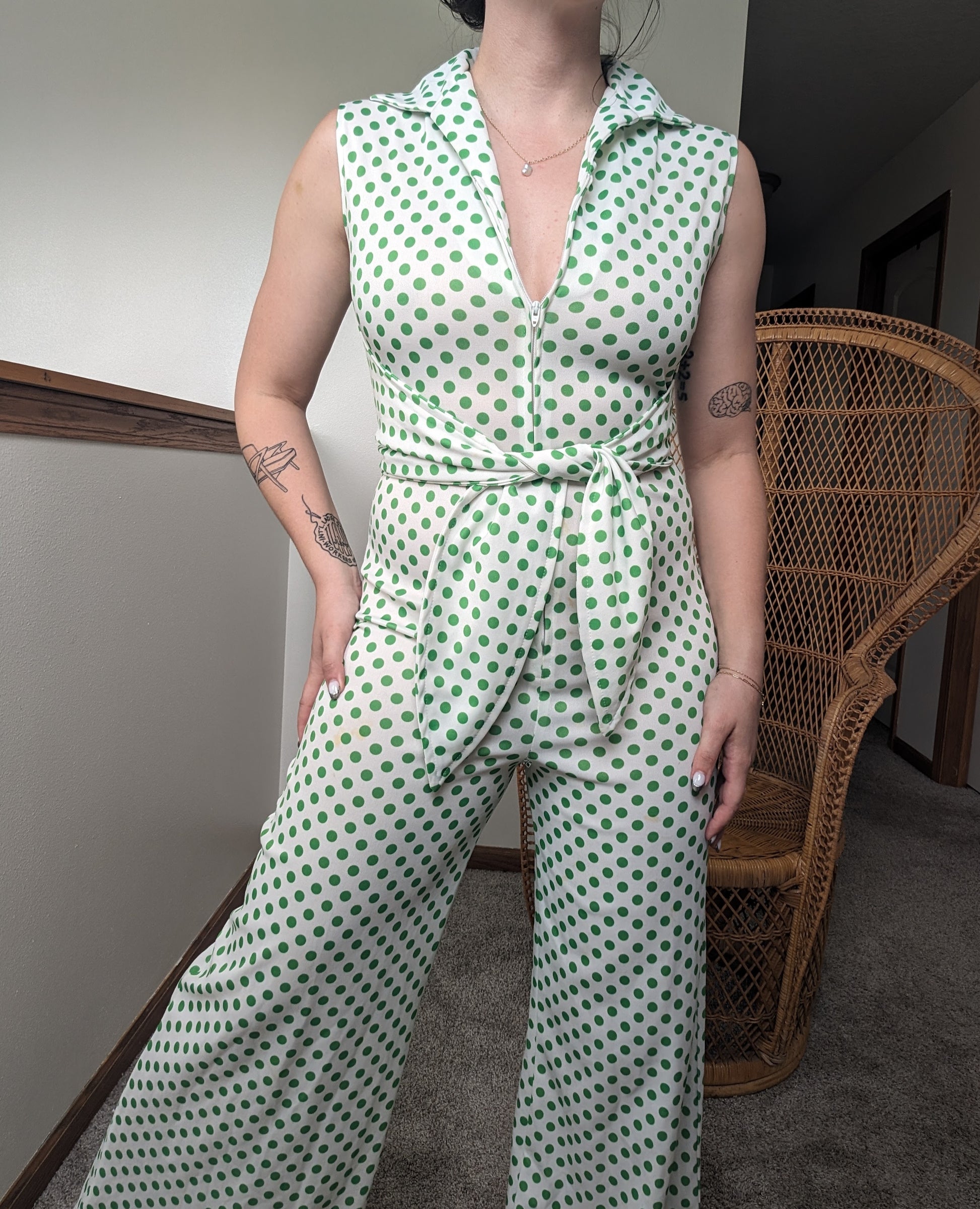 1970s polka dot jumpsuit Jumpsuit Rad Bonnie's Vintage