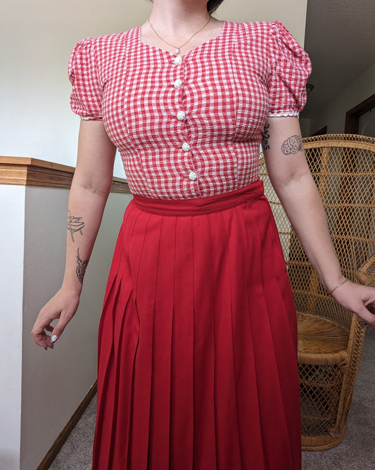1970s gingham peplum top Top Rad Bonnie's Vintage