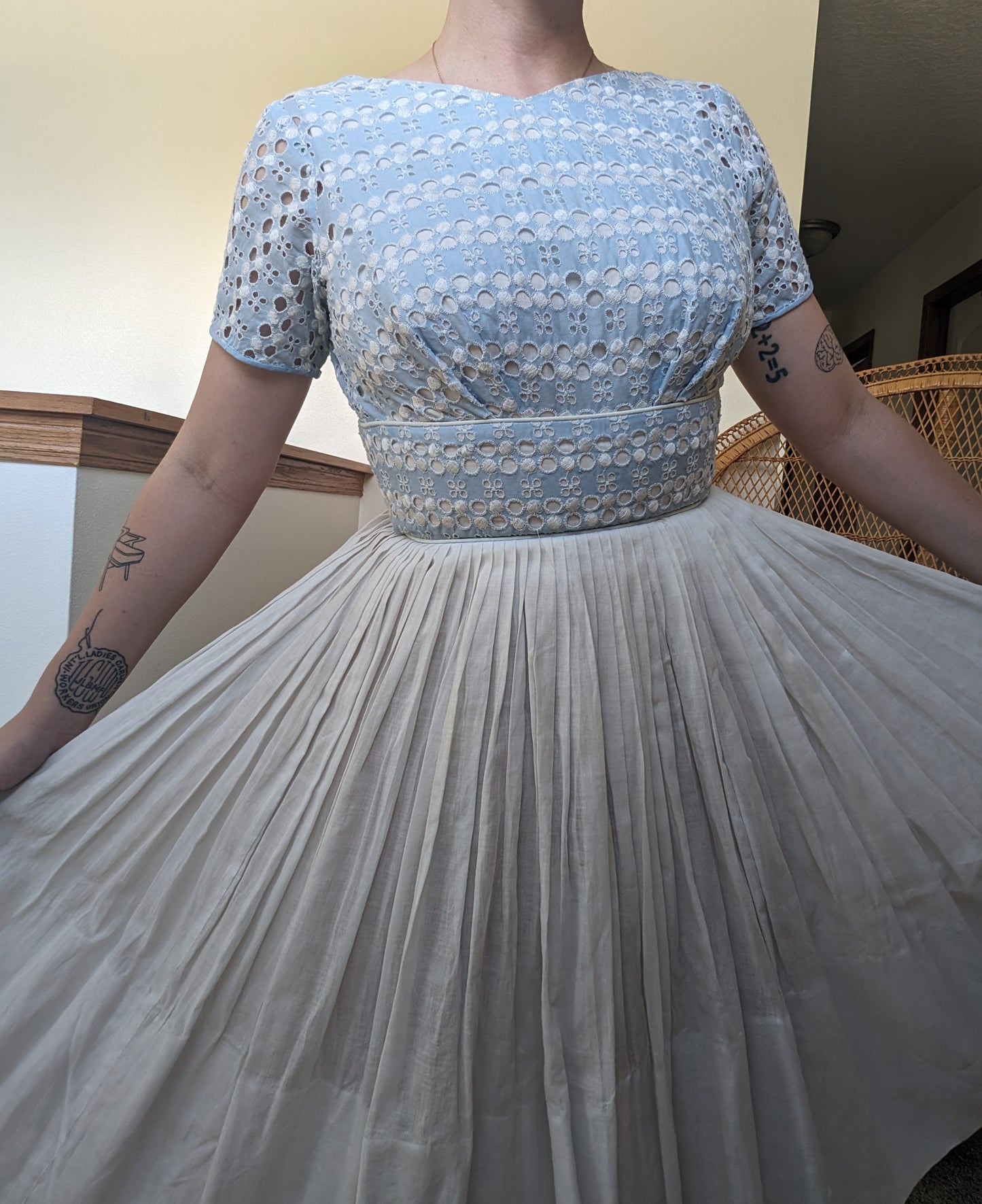 1950s open back dress
