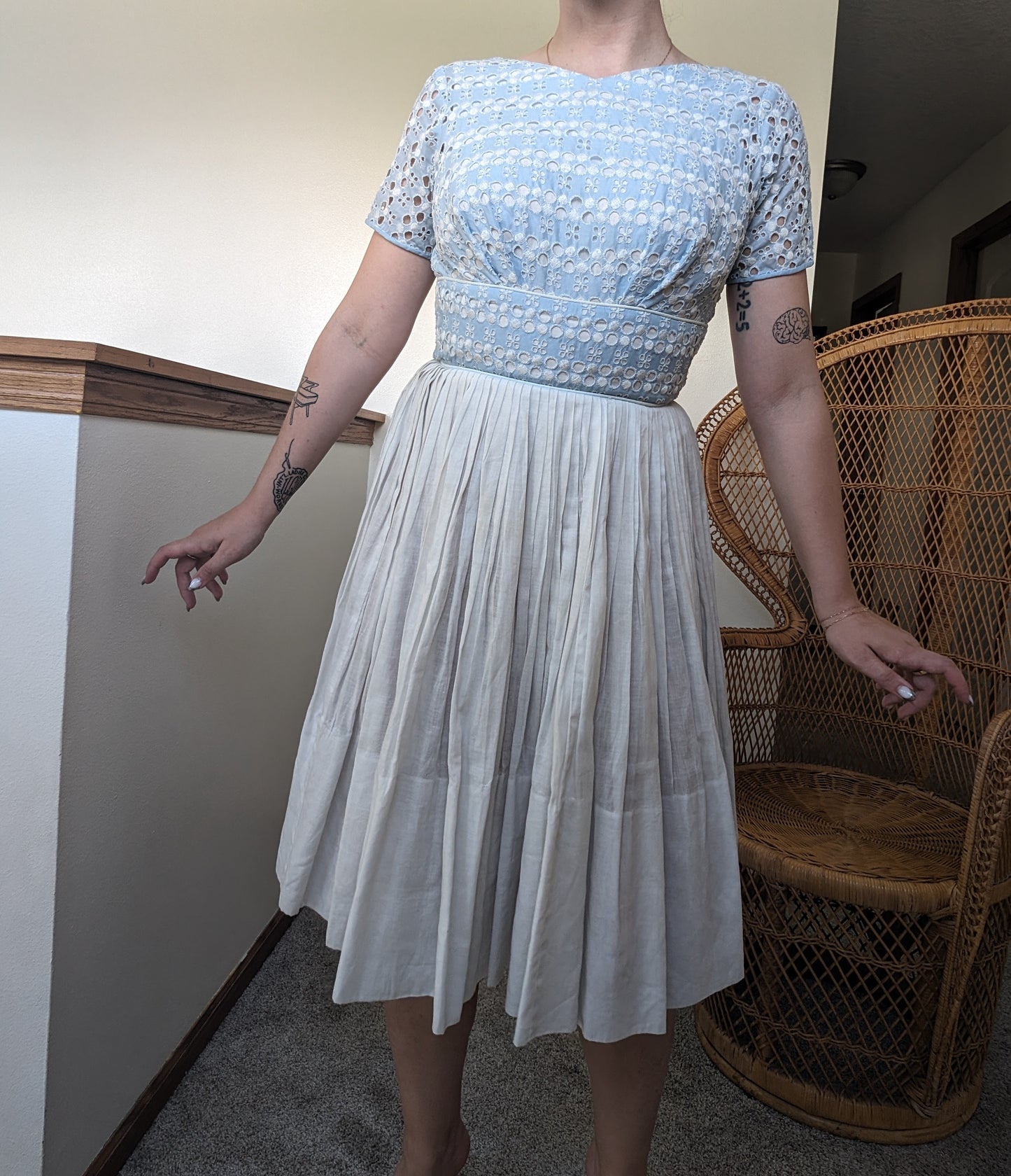1950s open back dress