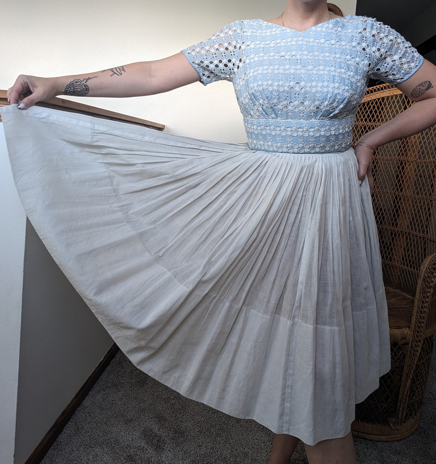 1950s open back dress