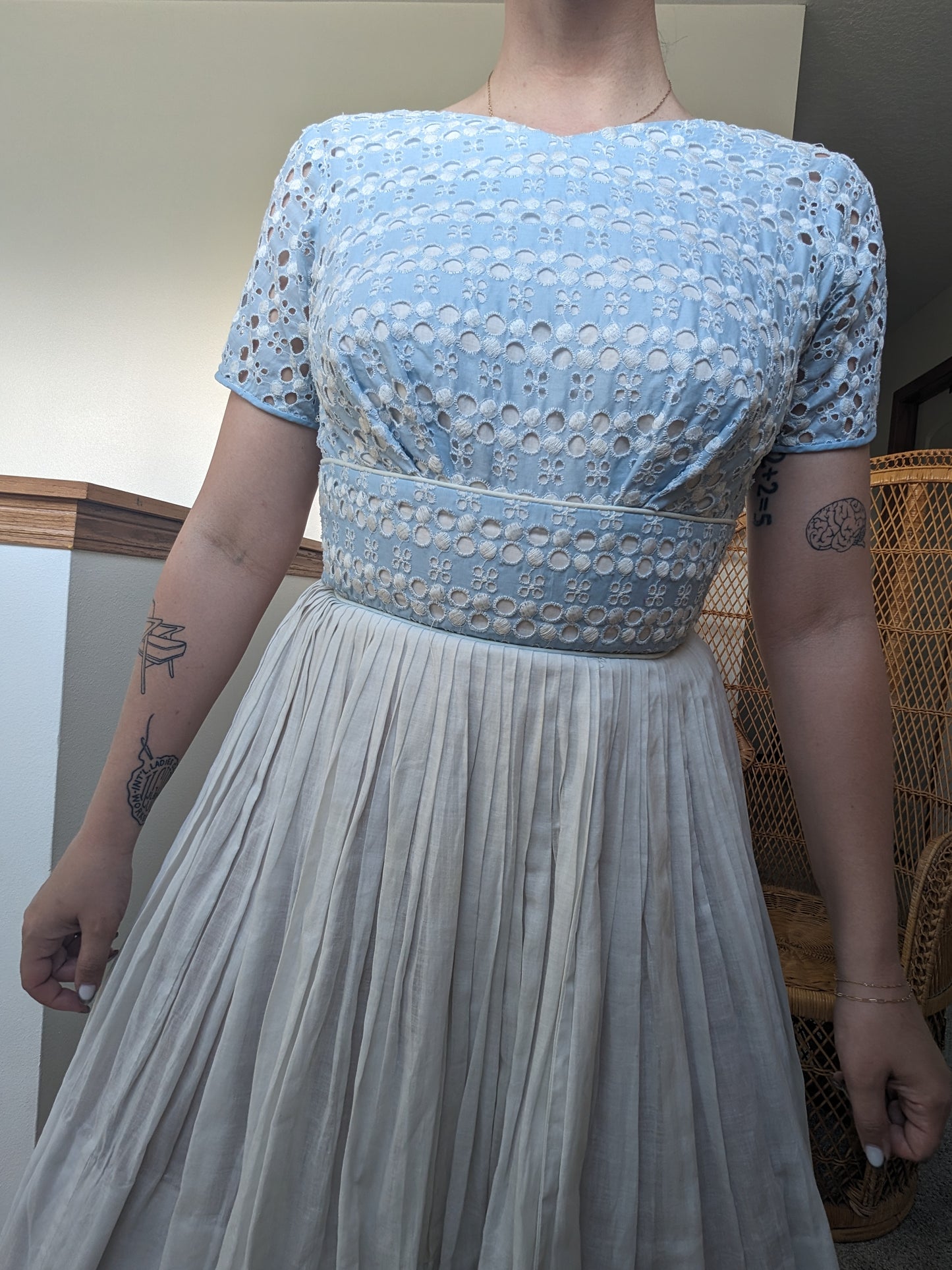 1950s open back dress