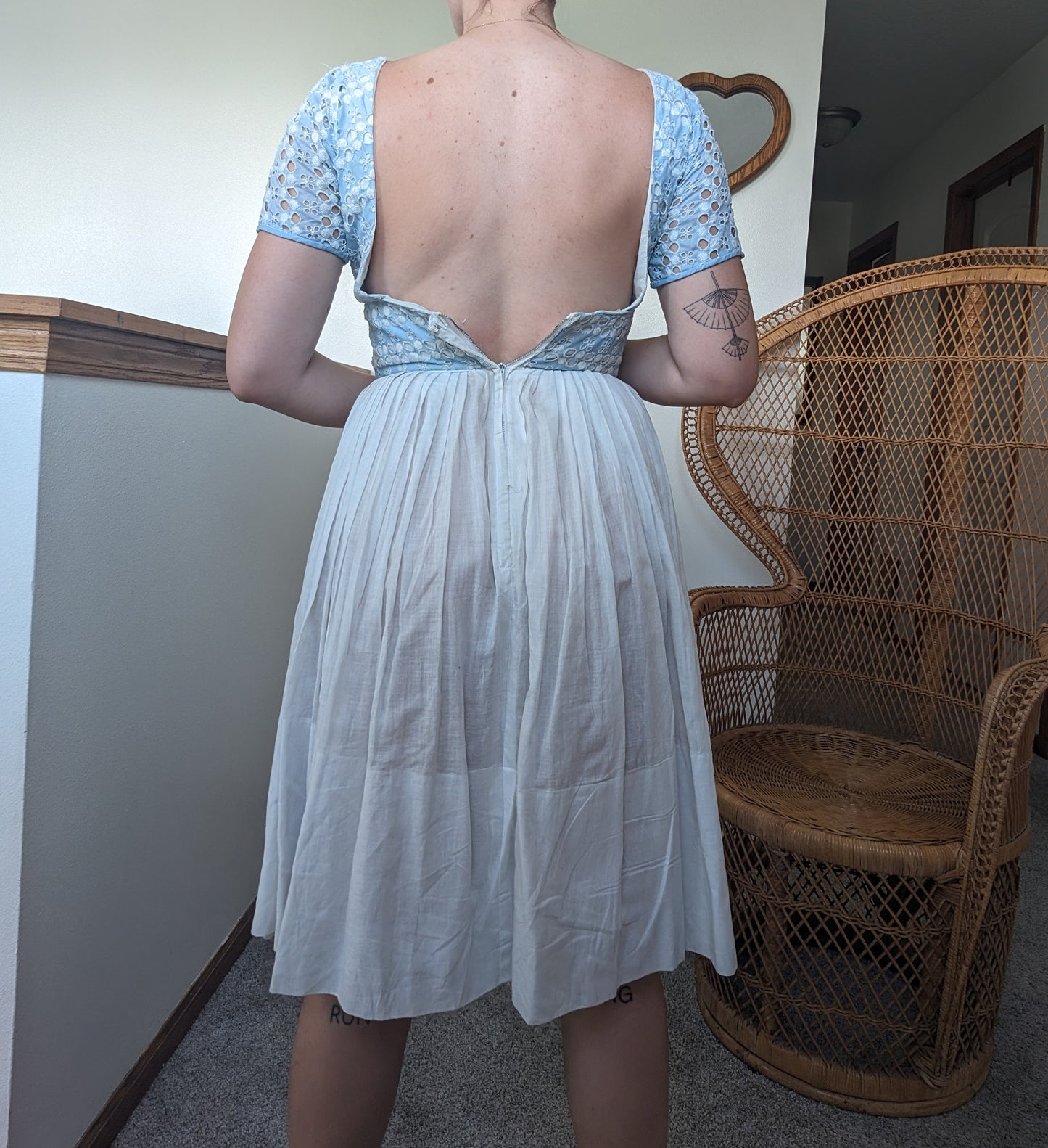 1950s open back dress