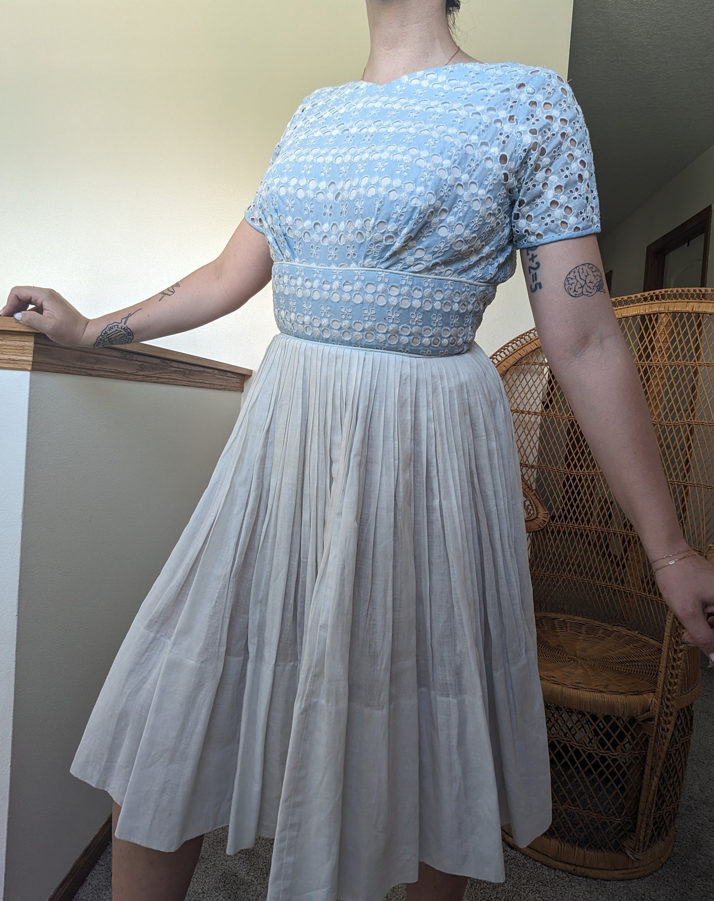 1950s open back dress