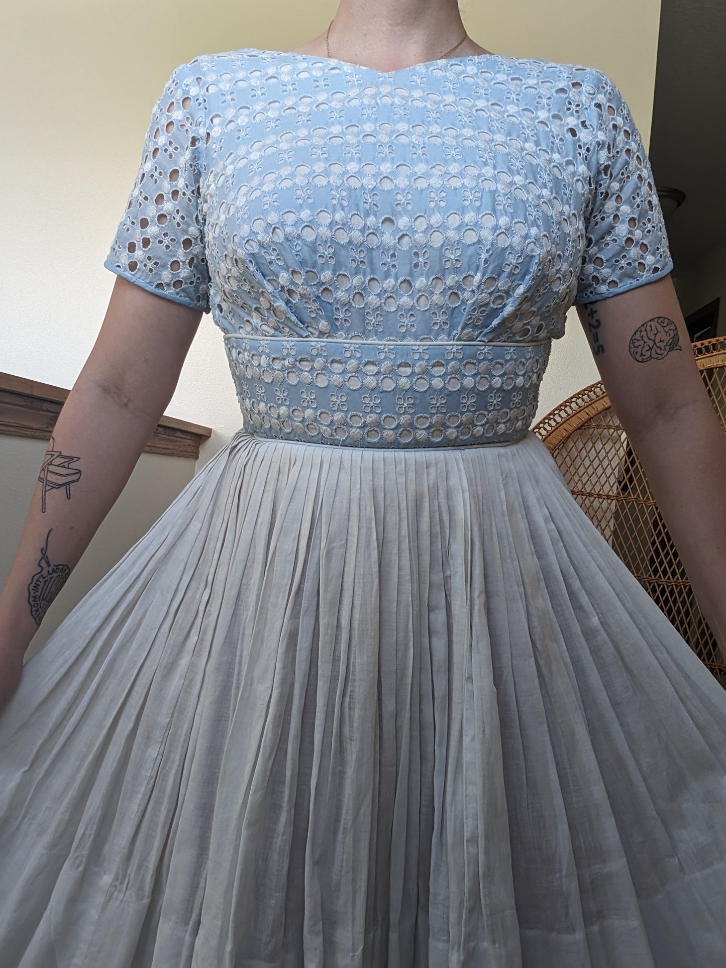 1950s open back dress