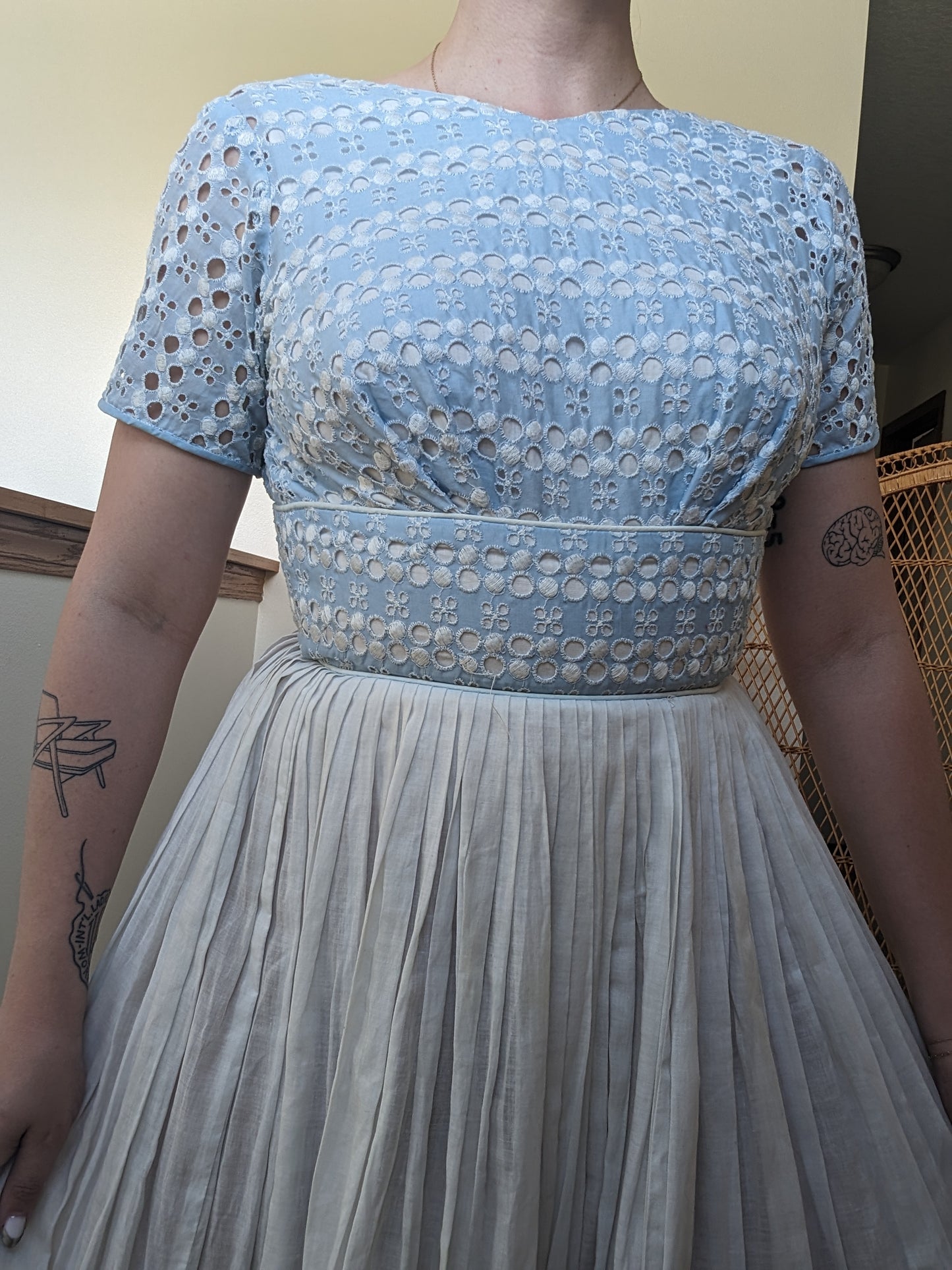 1950s open back dress