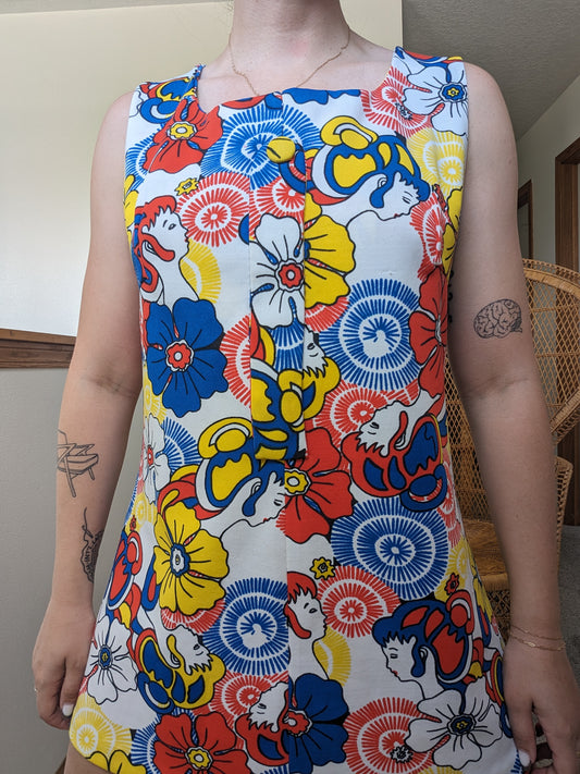 1960s psychedelic micro mini Dress Rad Bonnie's Vintage