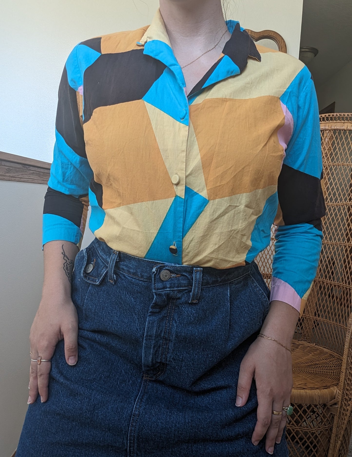 1960s color block top