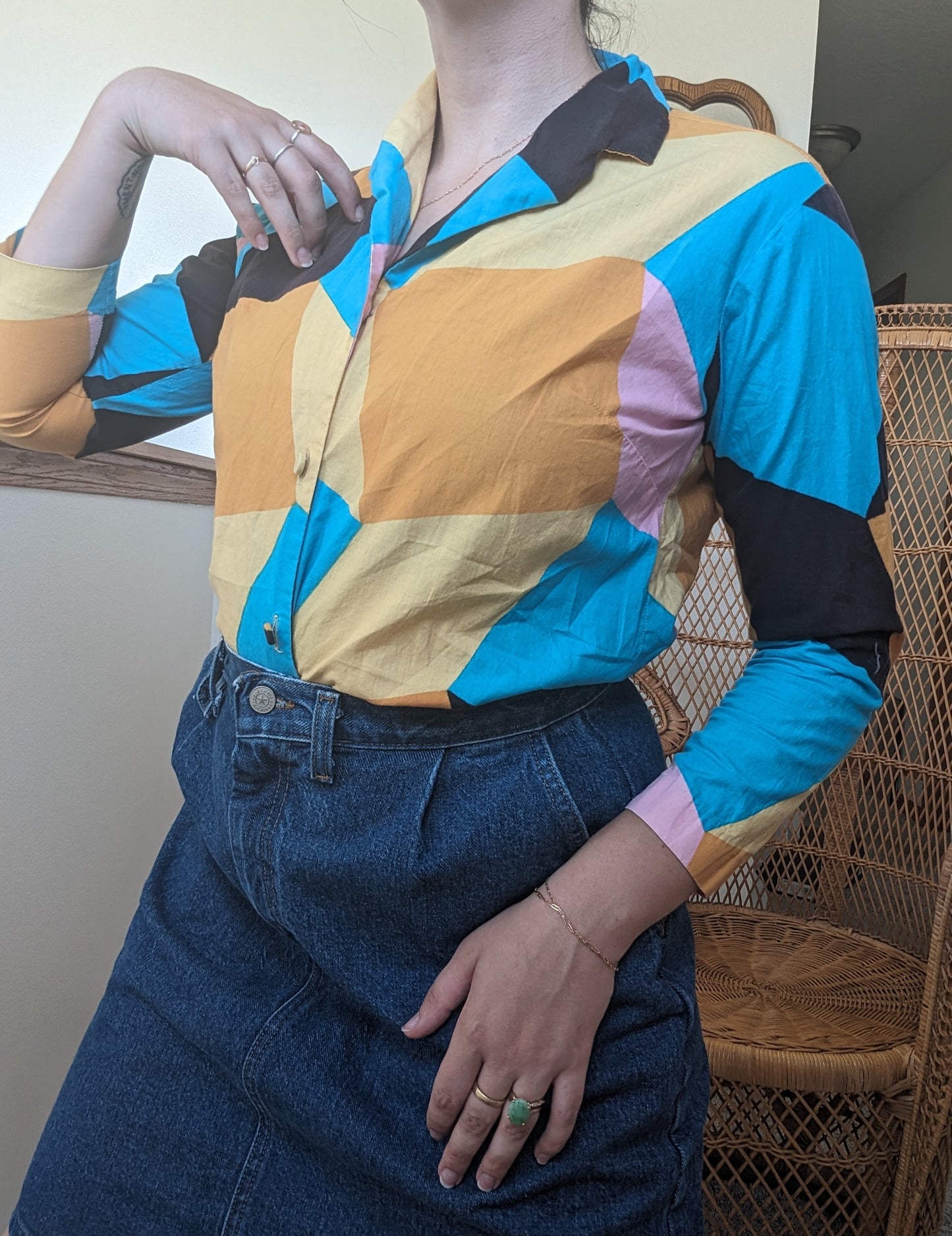 1960s color block top