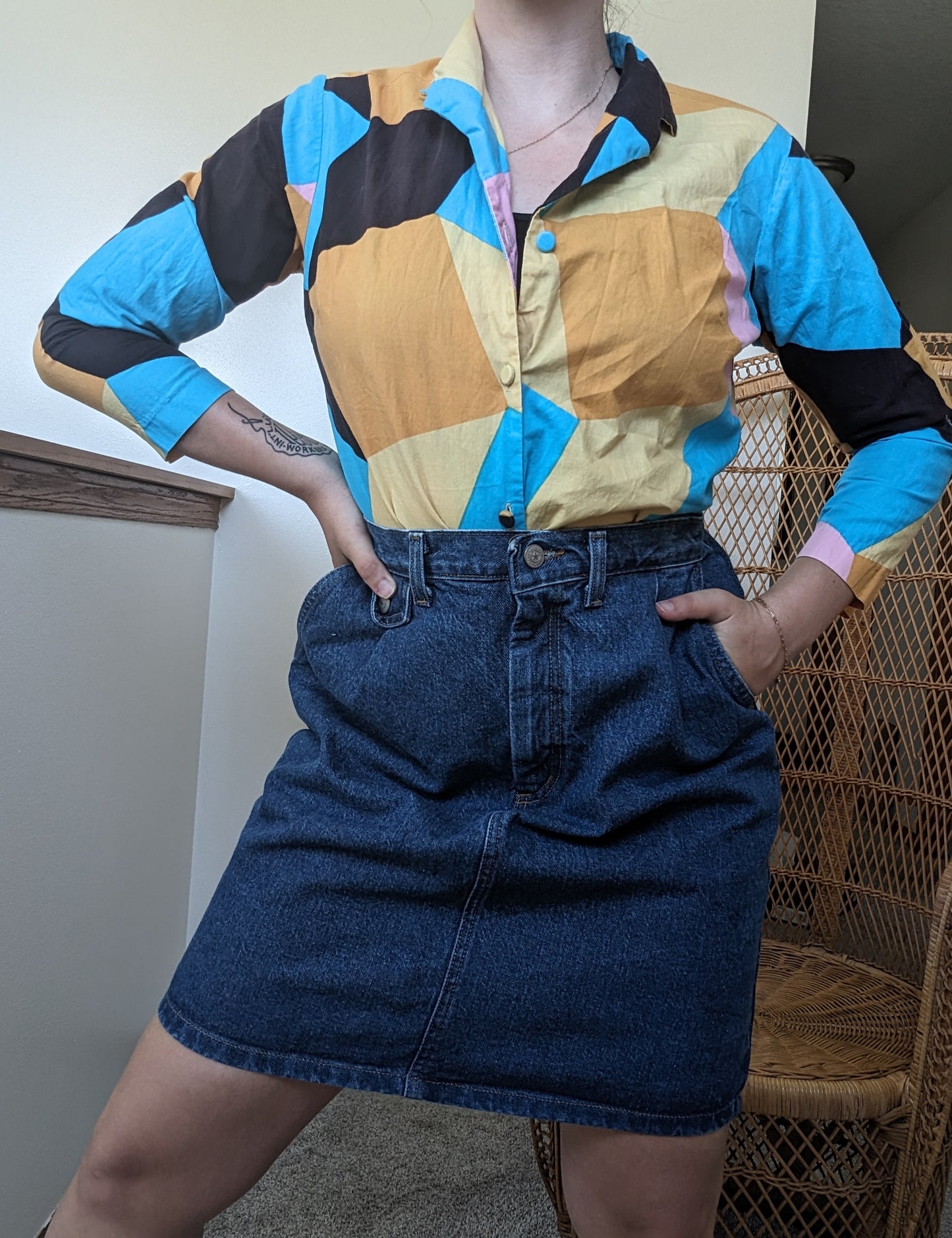 1960s color block top