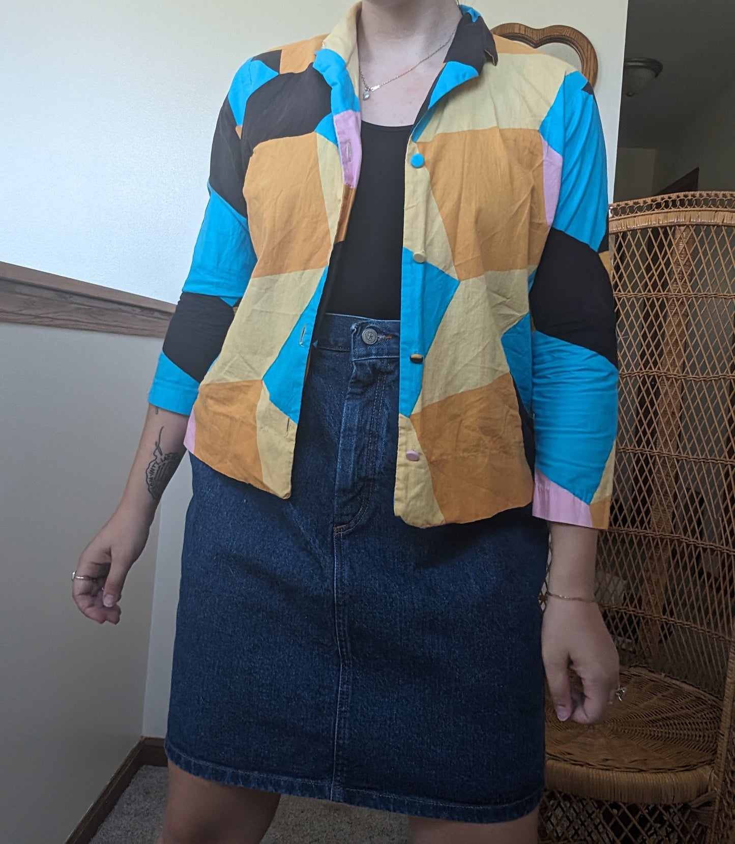 1960s color block top