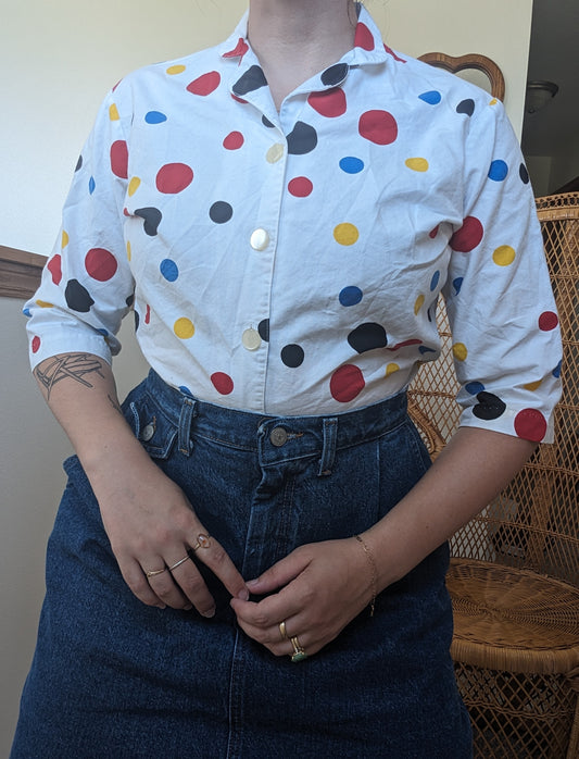 1960s polka dot top Top Rad Bonnie's Vintage