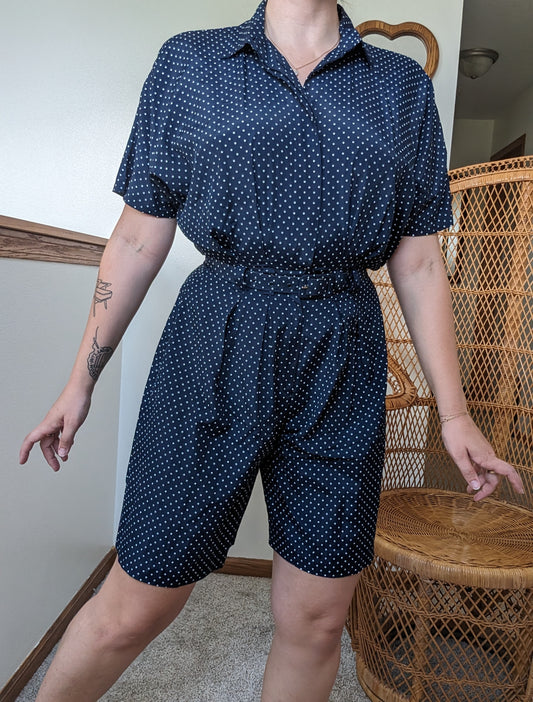 1980s polka dot romper Romper Rad Bonnie's Vintage