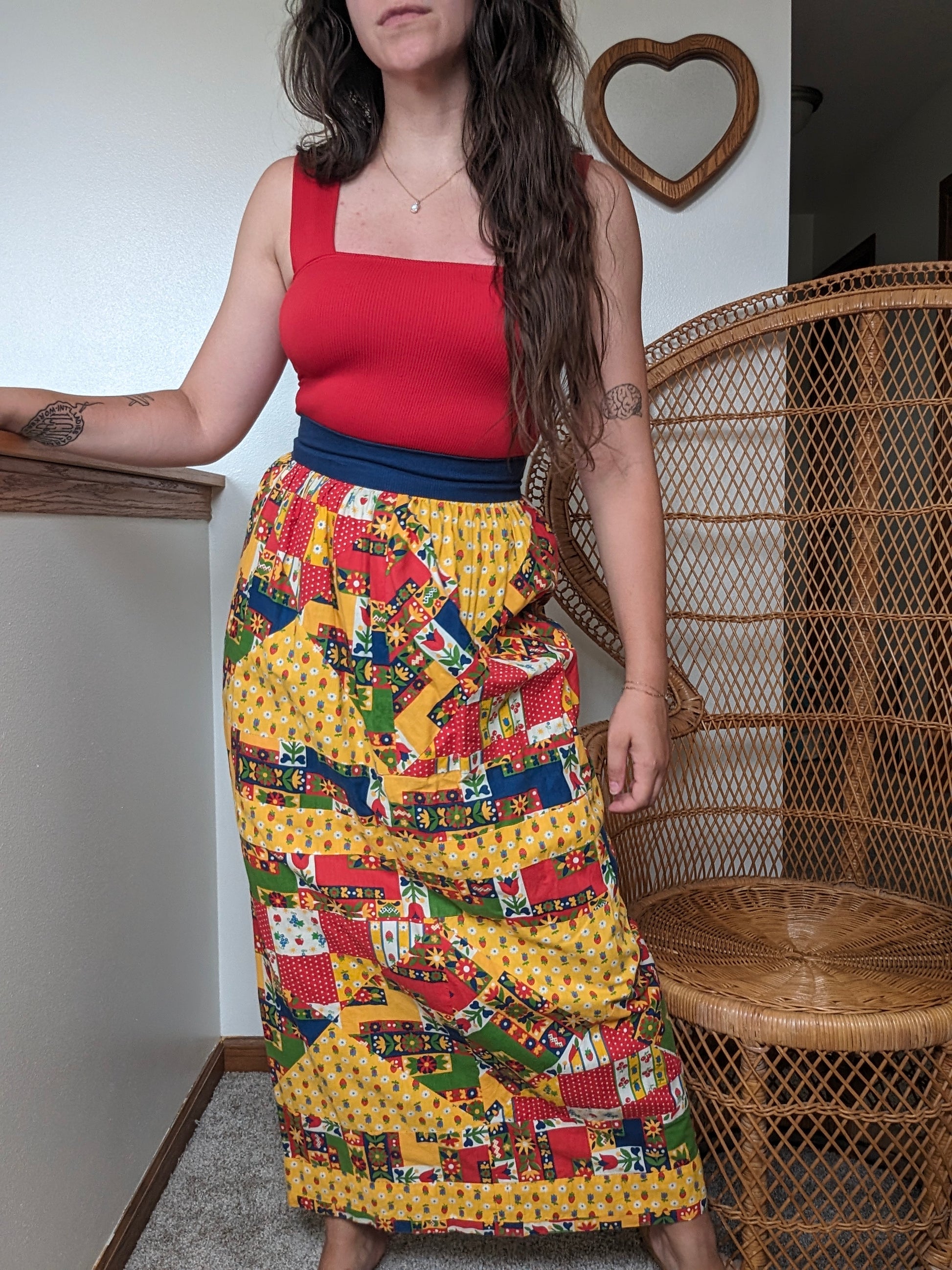 1970s patchwork skirt Skirt Rad Bonnie's Vintage