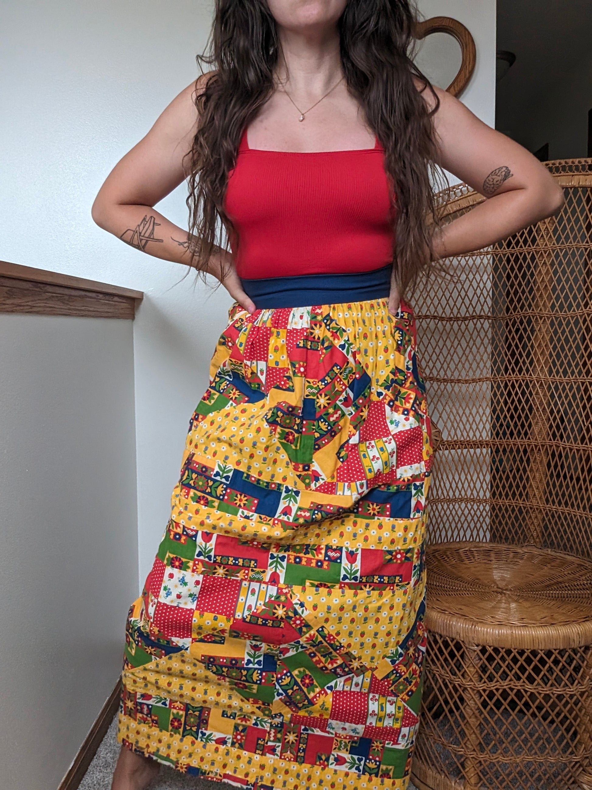 1970s patchwork skirt Skirt Rad Bonnie's Vintage