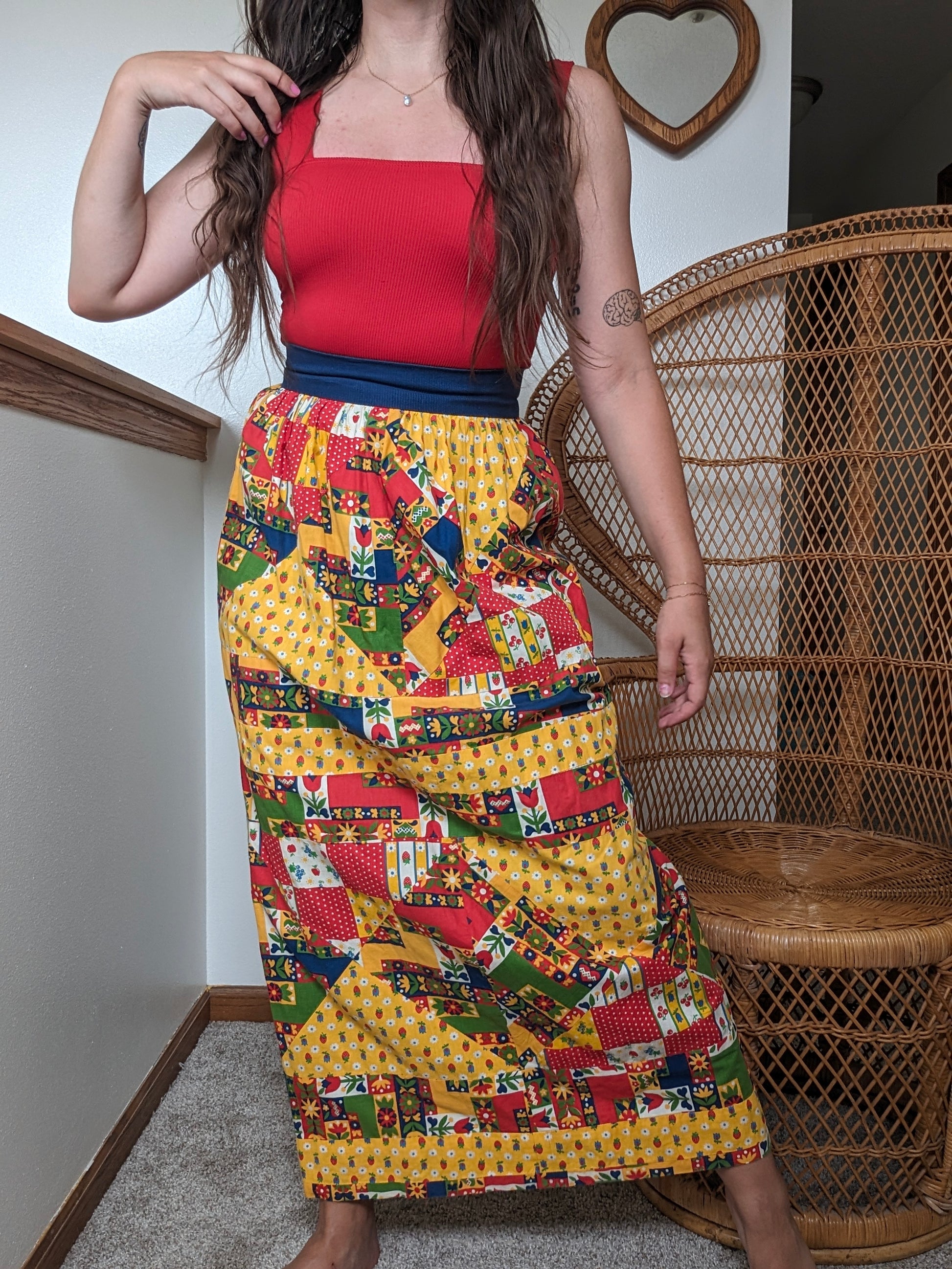1970s patchwork skirt Skirt Rad Bonnie's Vintage