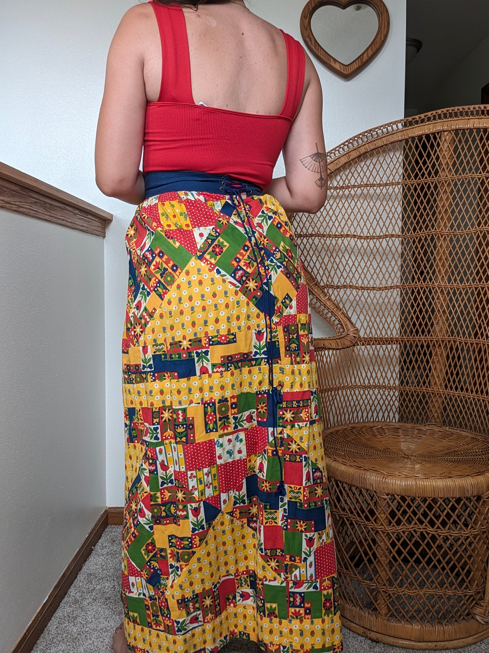 1970s patchwork skirt Skirt Rad Bonnie's Vintage