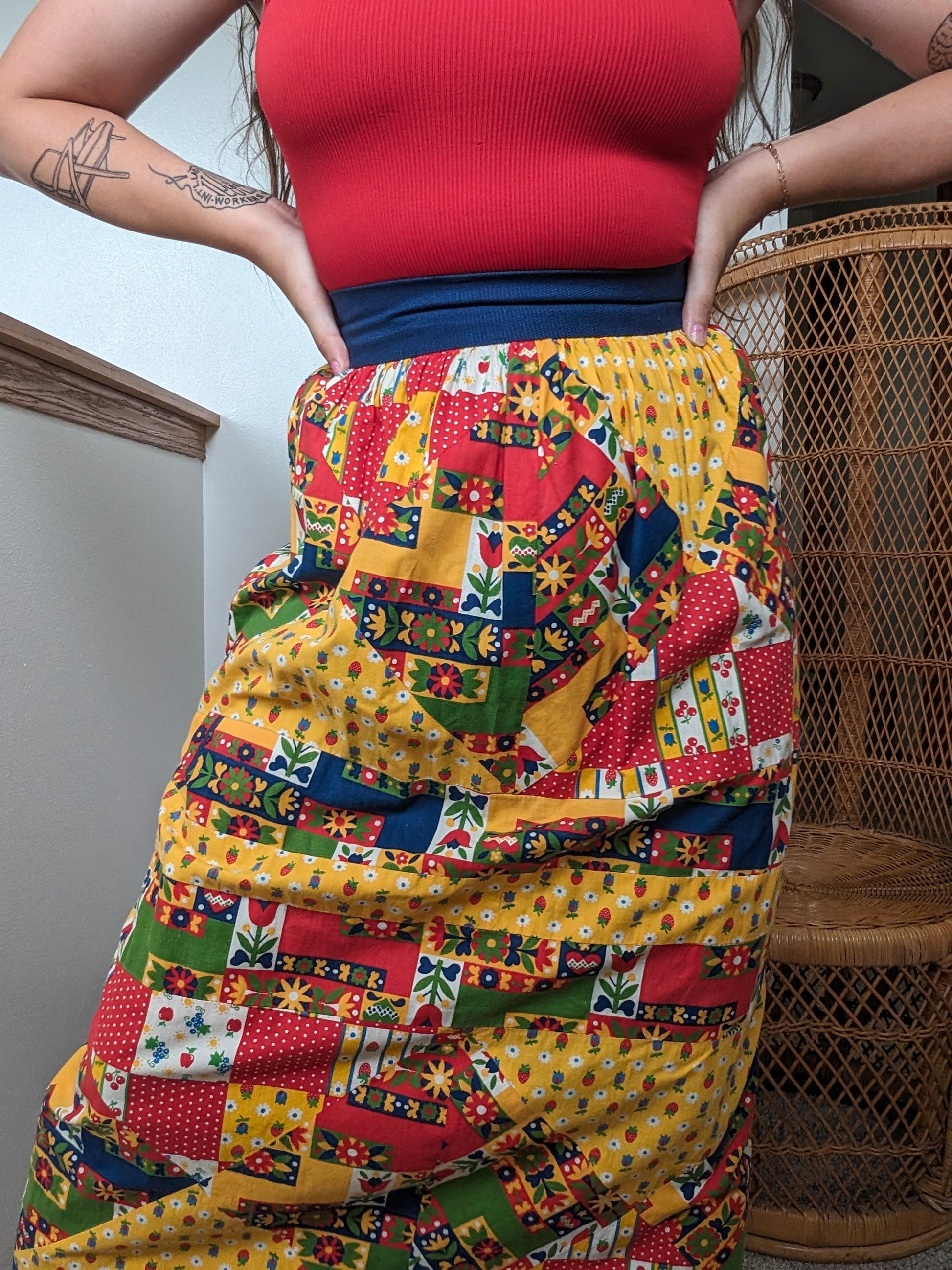 1970s patchwork skirt Skirt Rad Bonnie's Vintage