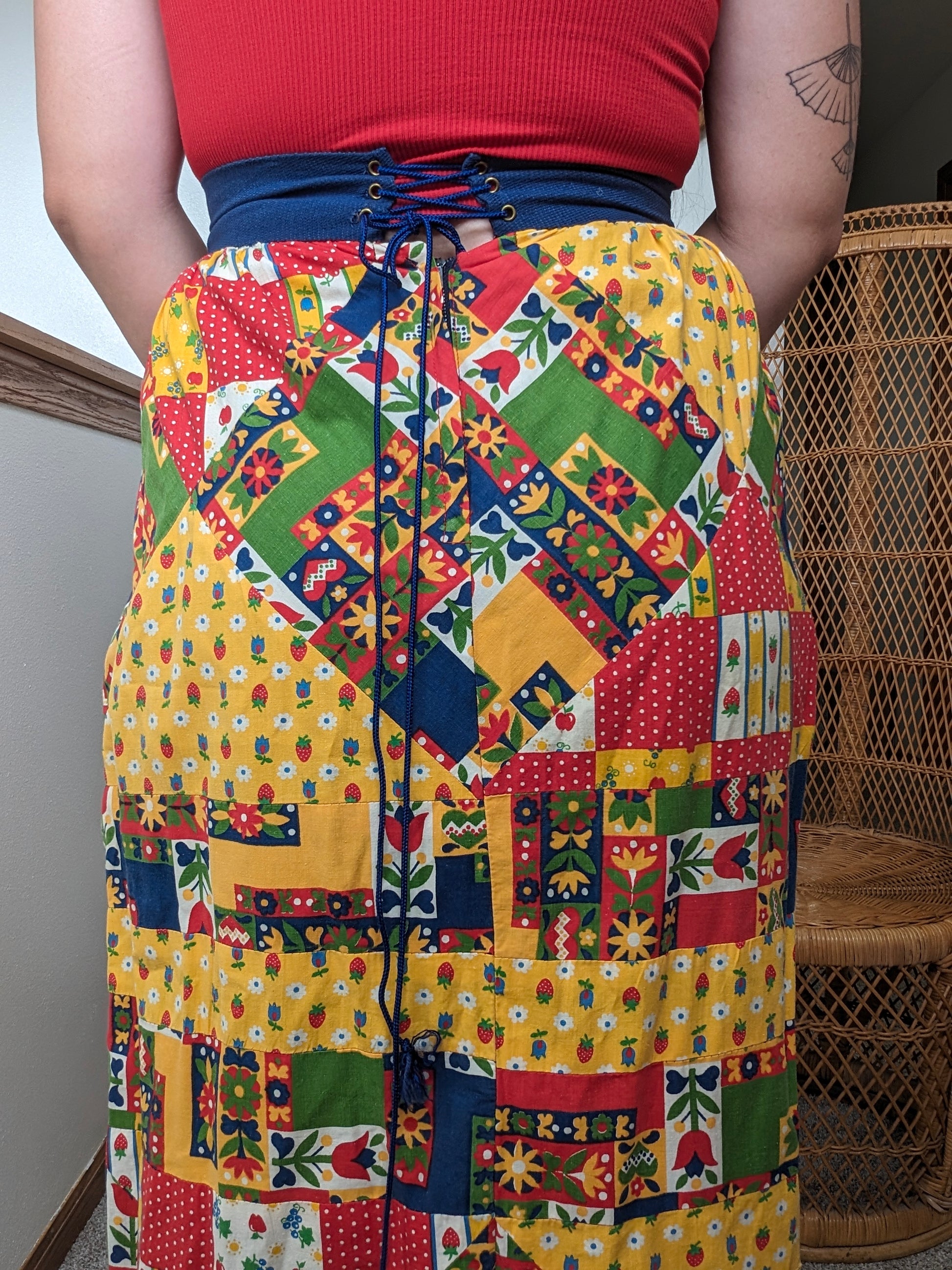 1970s patchwork skirt Skirt Rad Bonnie's Vintage