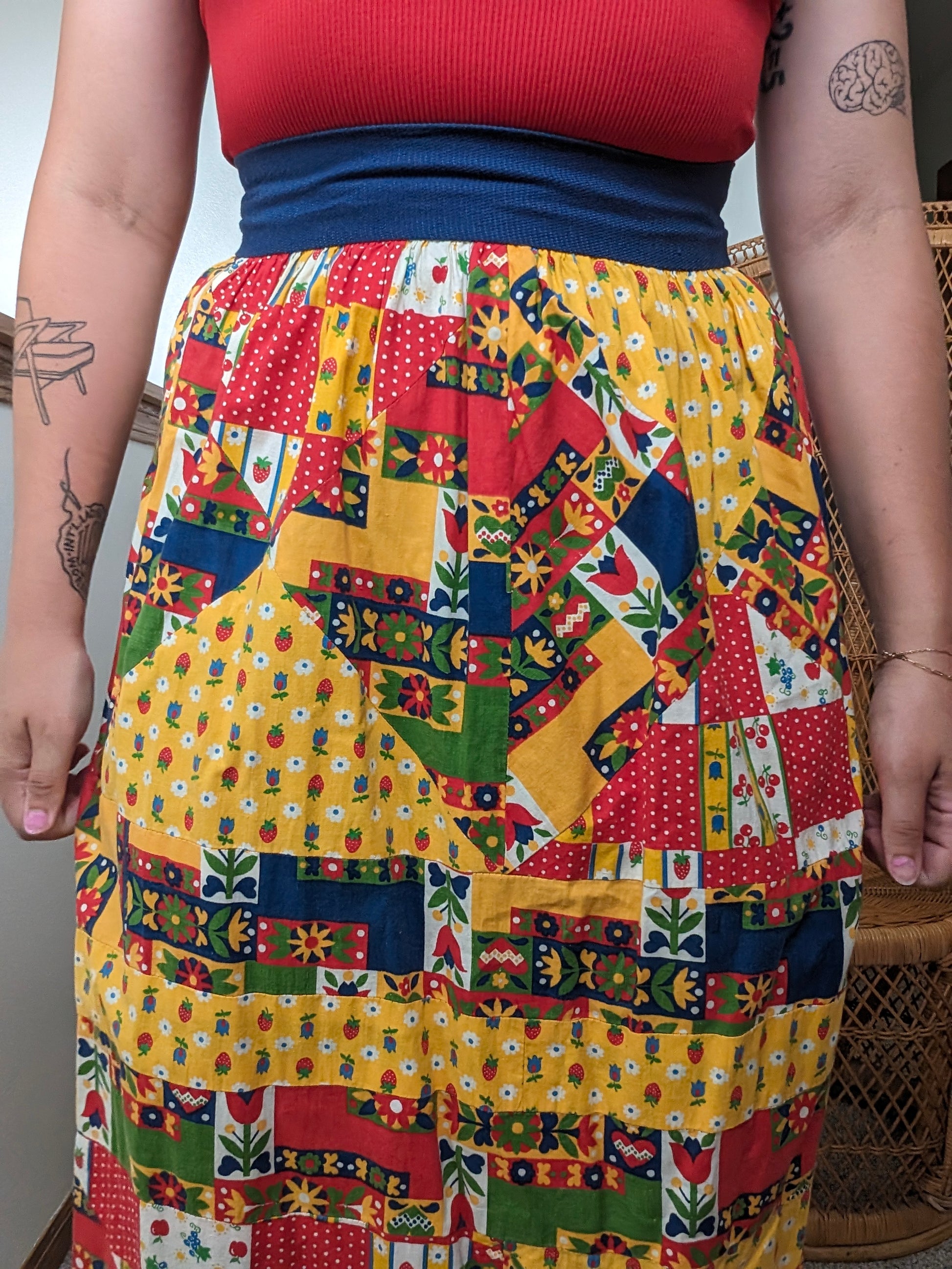 1970s patchwork skirt Skirt Rad Bonnie's Vintage