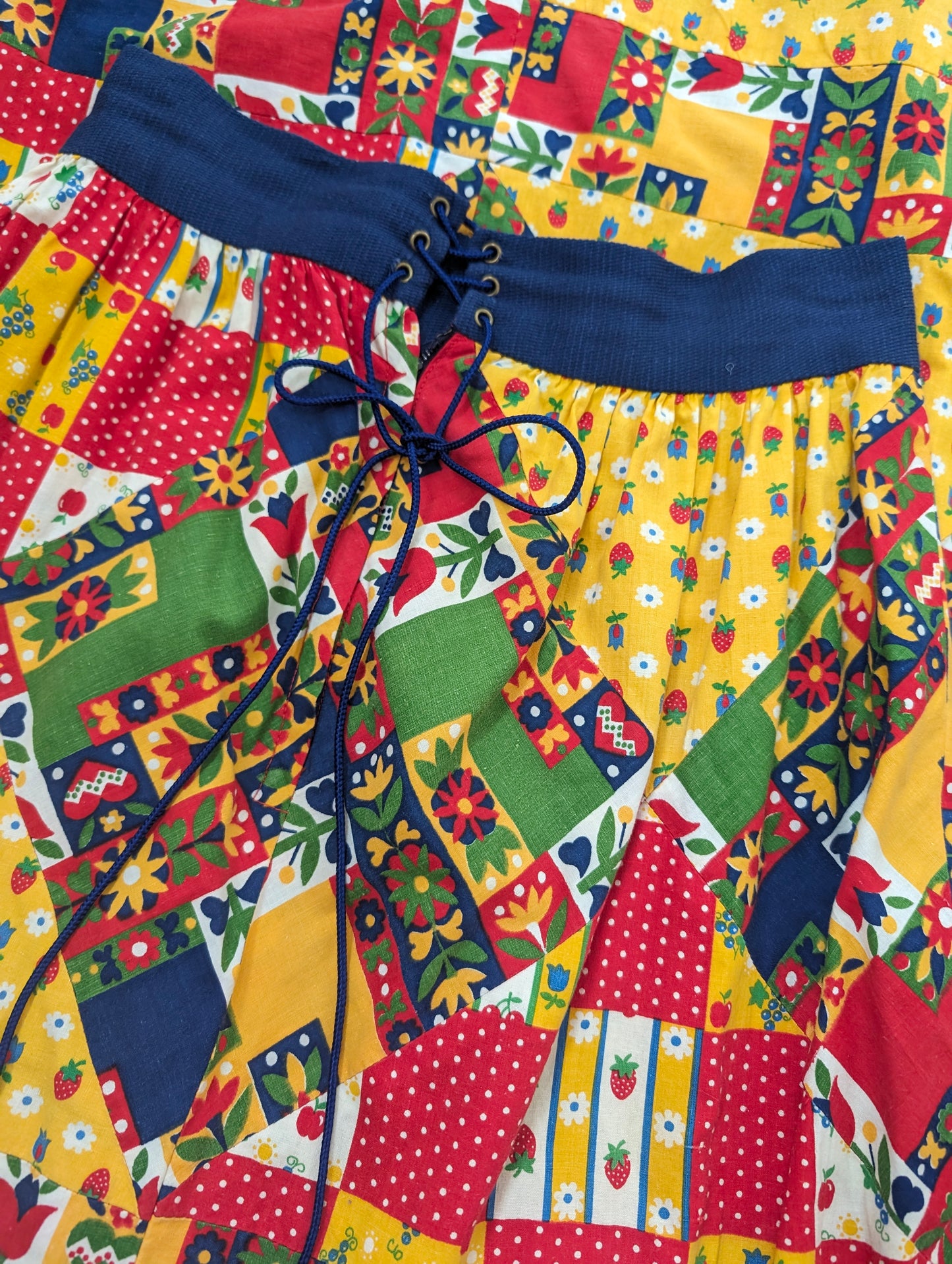 1970s patchwork skirt Skirt Rad Bonnie's Vintage