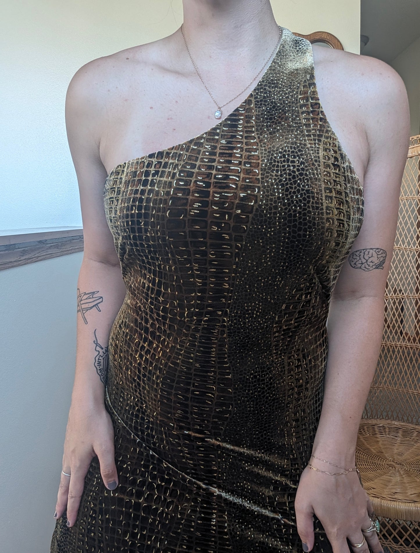 1990s Cache leopard velvet dress