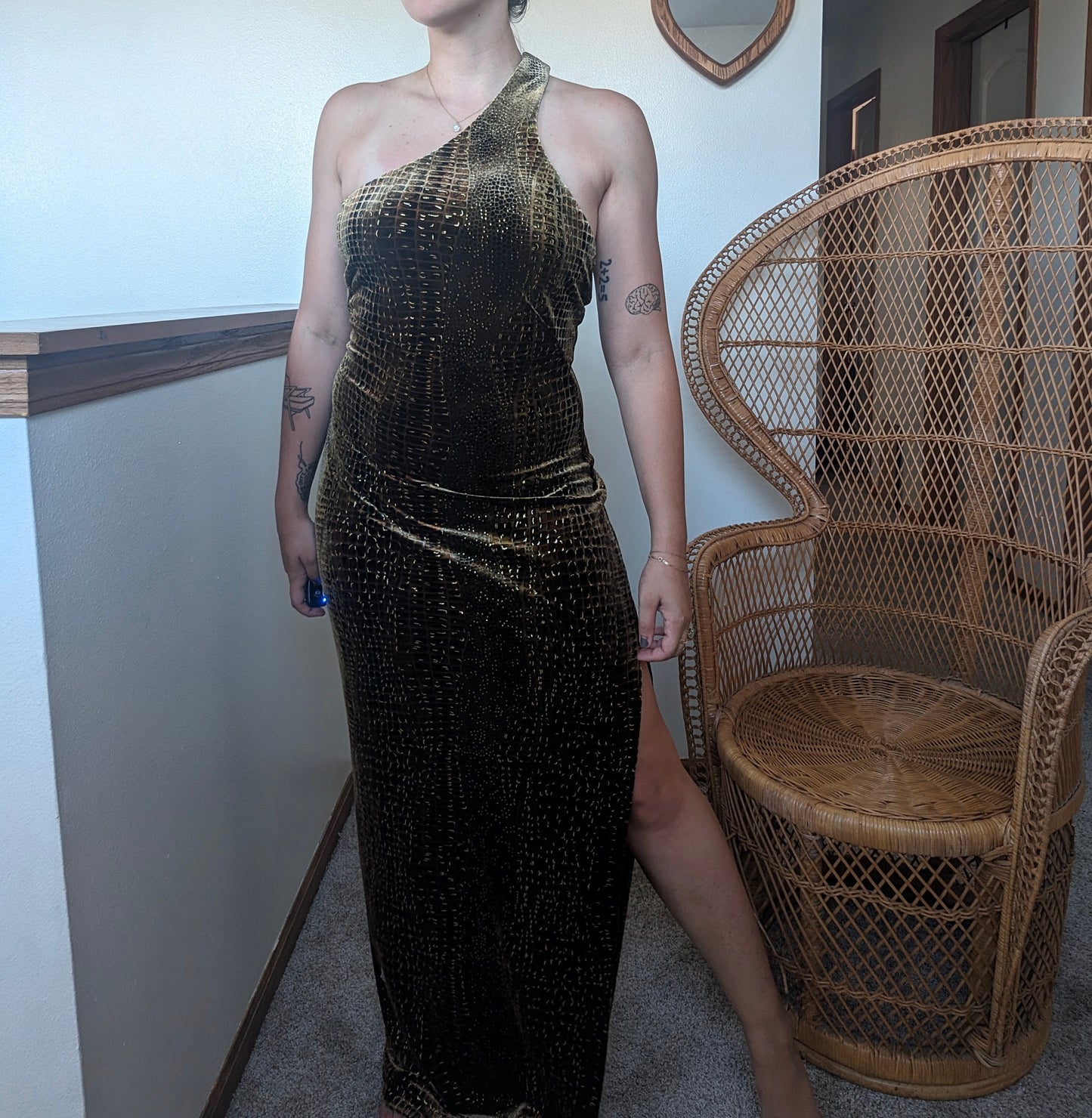 1990s Cache leopard velvet dress